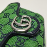 Gucci GG Marmont Flap Bag Diagonal Quilted GG Canvas with Leather Micro — thumbnail 9