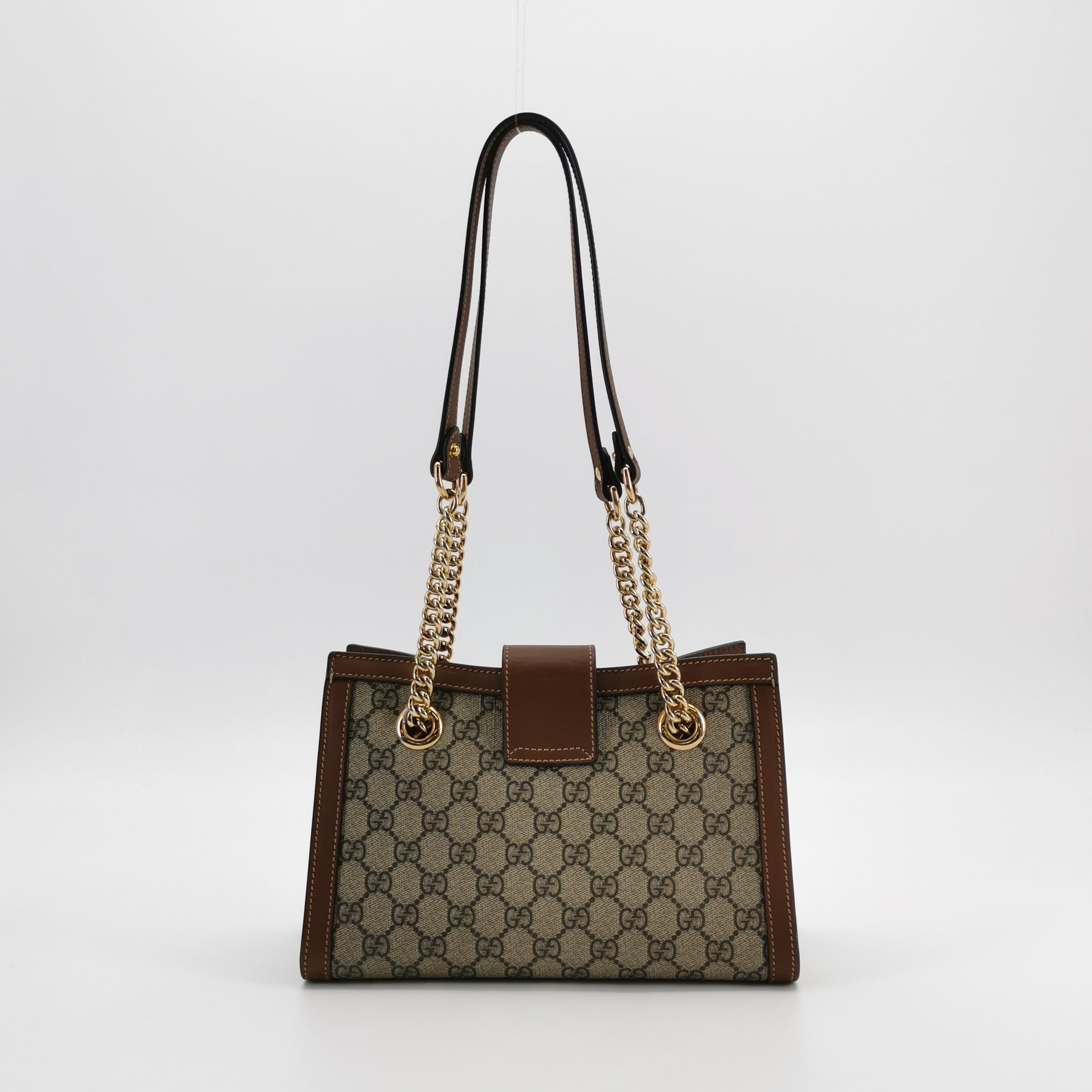 Gucci Padlock Chain Tote GG Coated Canvas with Leather Small — photo 3 of 16