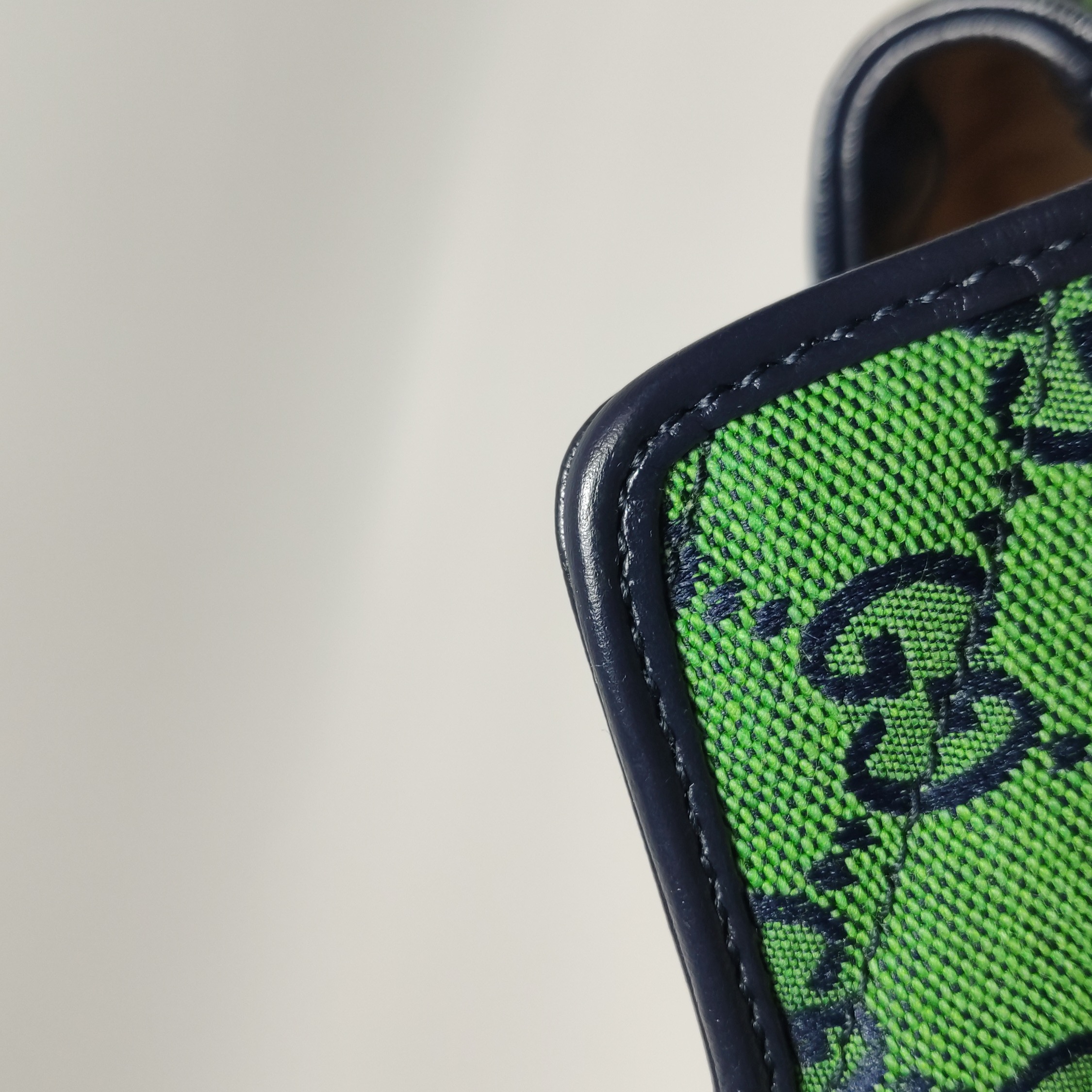 Gucci GG Marmont Flap Bag Diagonal Quilted GG Canvas with Leather Micro — photo 12 of 15
