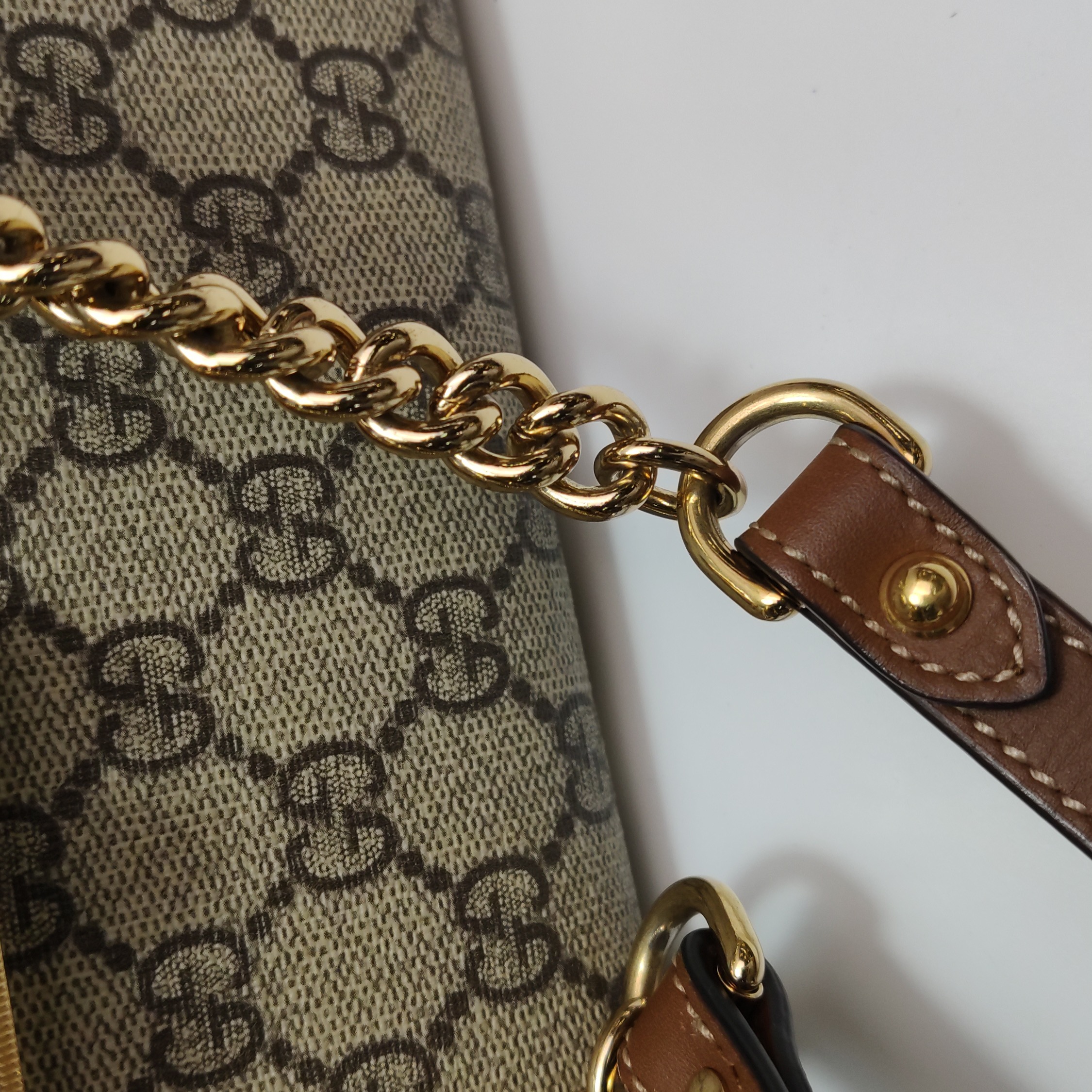 Gucci Padlock Chain Tote GG Coated Canvas with Leather Small — photo 13 of 16