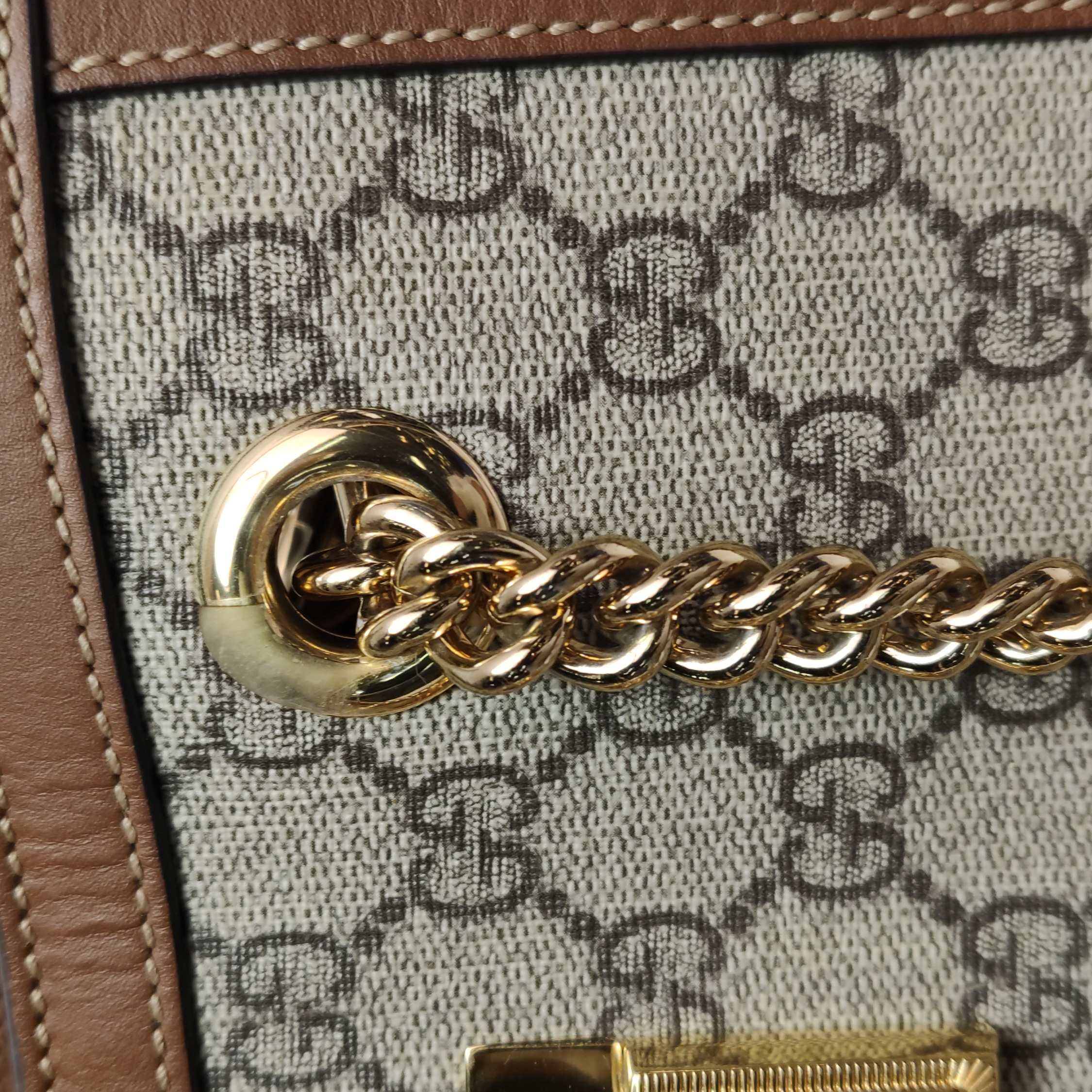 Gucci Padlock Chain Tote GG Coated Canvas with Leather Small — photo 11 of 16