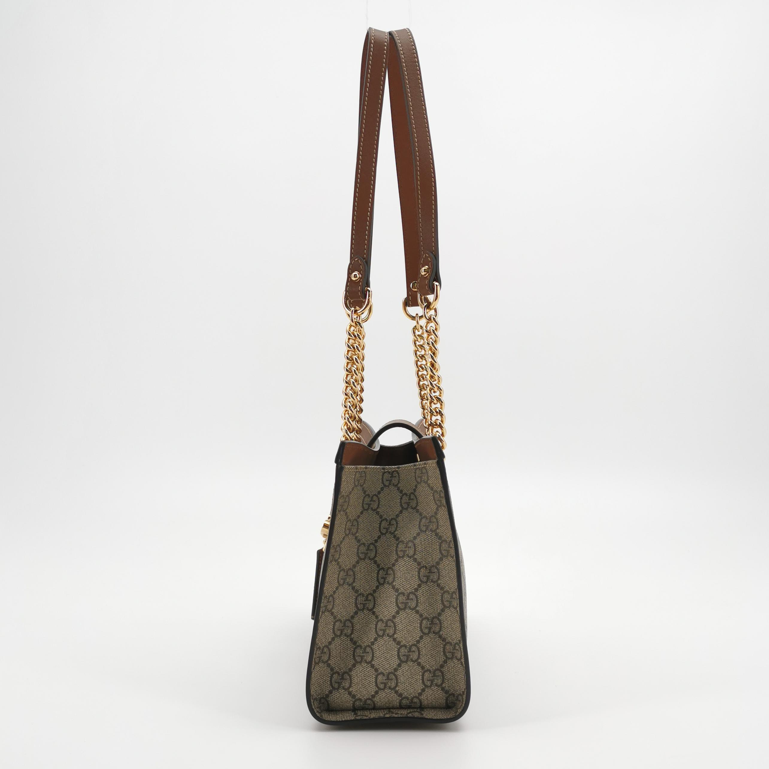 Gucci Padlock Chain Tote GG Coated Canvas with Leather Small — photo 5 of 16