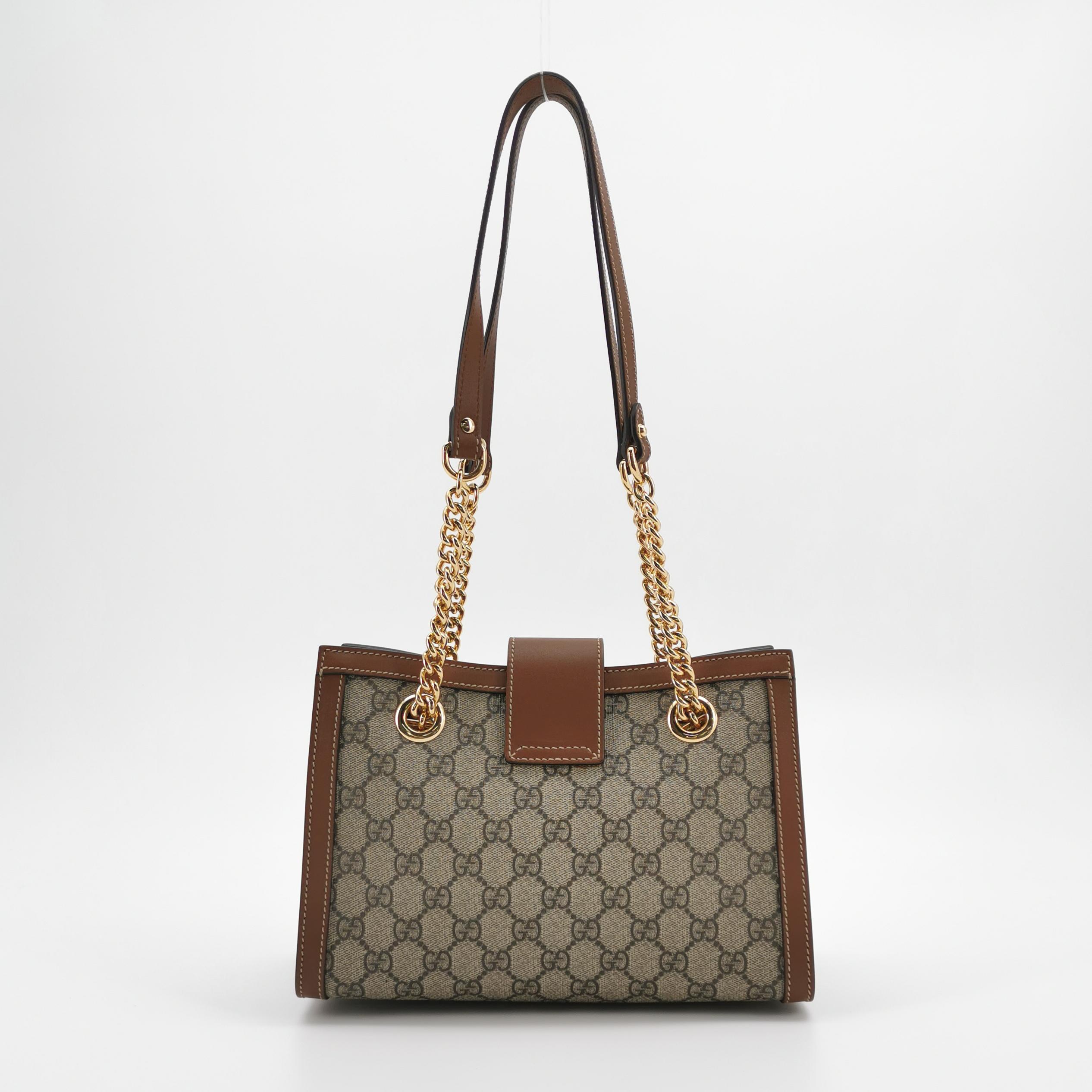 Gucci Padlock Chain Tote GG Coated Canvas with Leather Small — photo 3 of 16