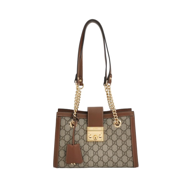 Gucci Padlock Chain Tote GG Coated Canvas with Leather Small — pre-owned, Vierlot