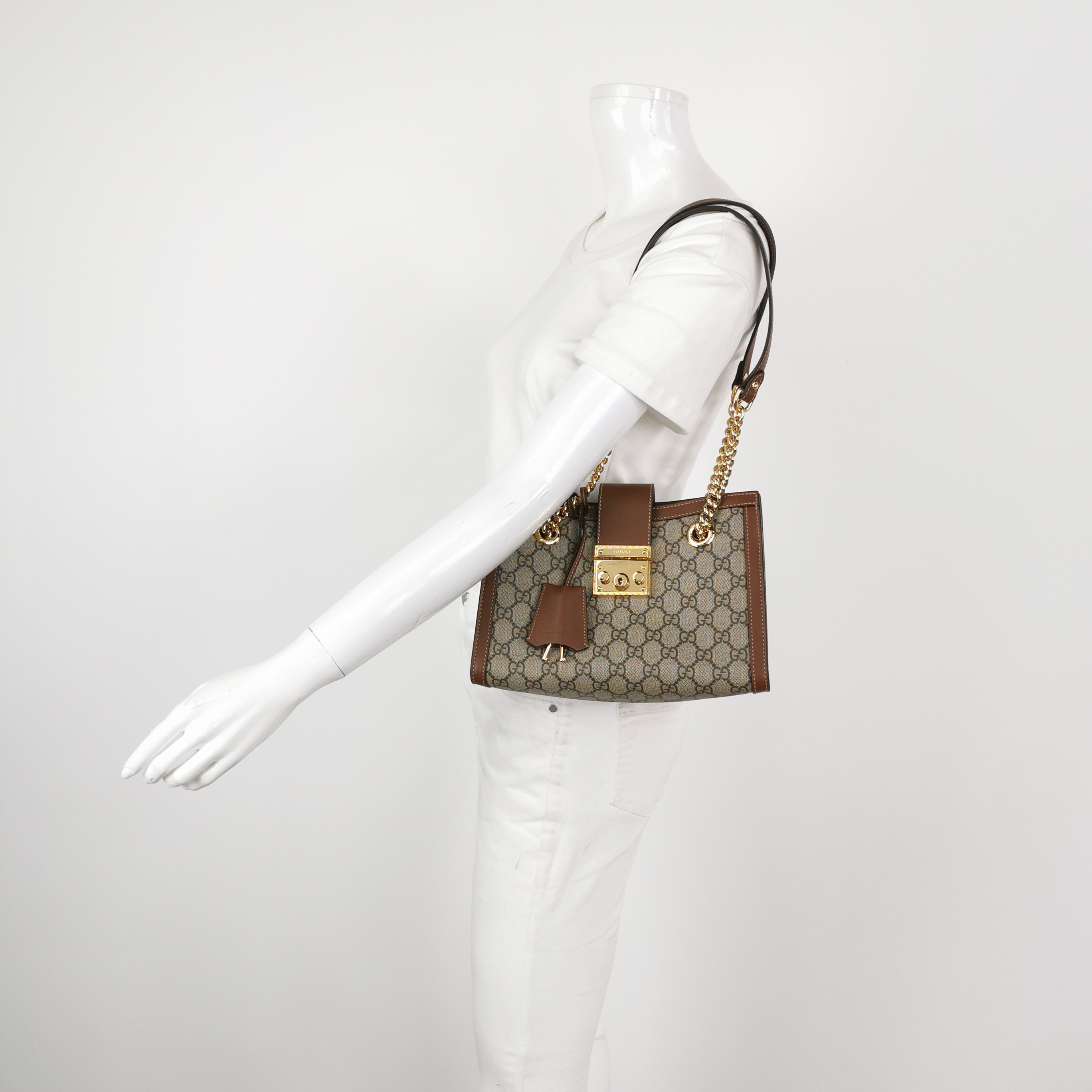 Gucci Padlock Chain Tote GG Coated Canvas with Leather Small — alternate view