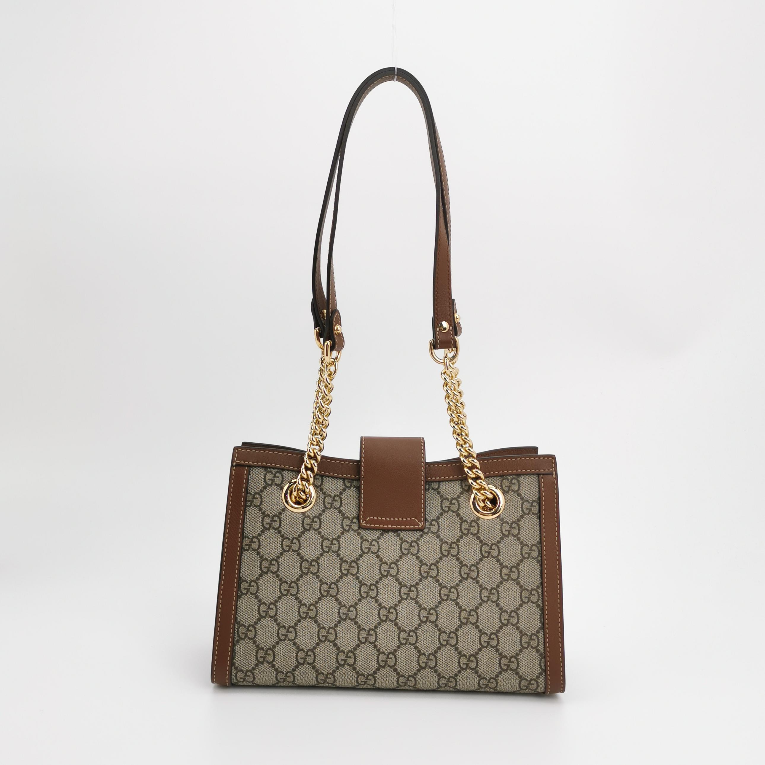 Gucci Padlock Chain Tote GG Coated Canvas with Leather Small — photo 3 of 12