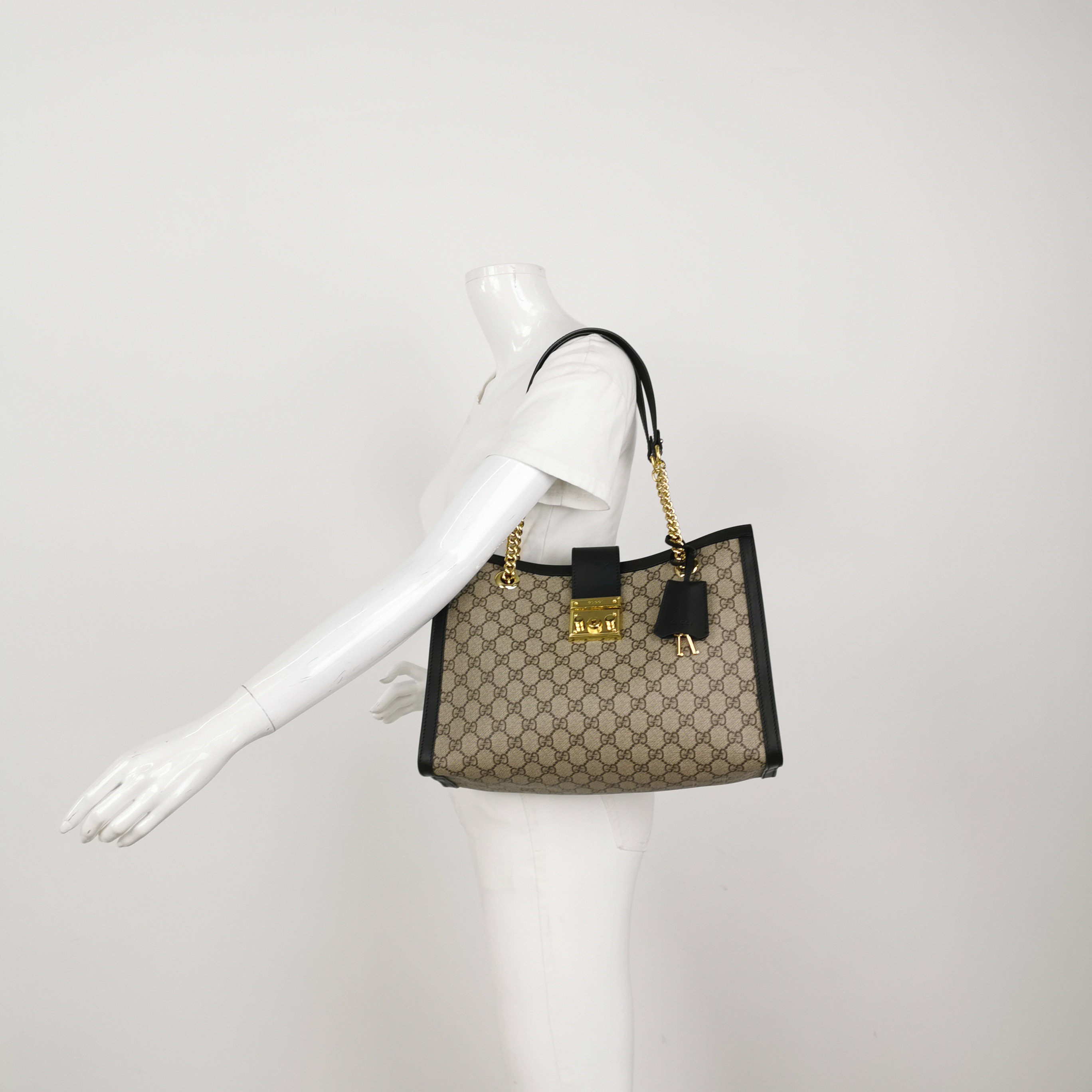 Gucci Padlock Chain Tote GG Coated Canvas with Leather Medium — alternate view