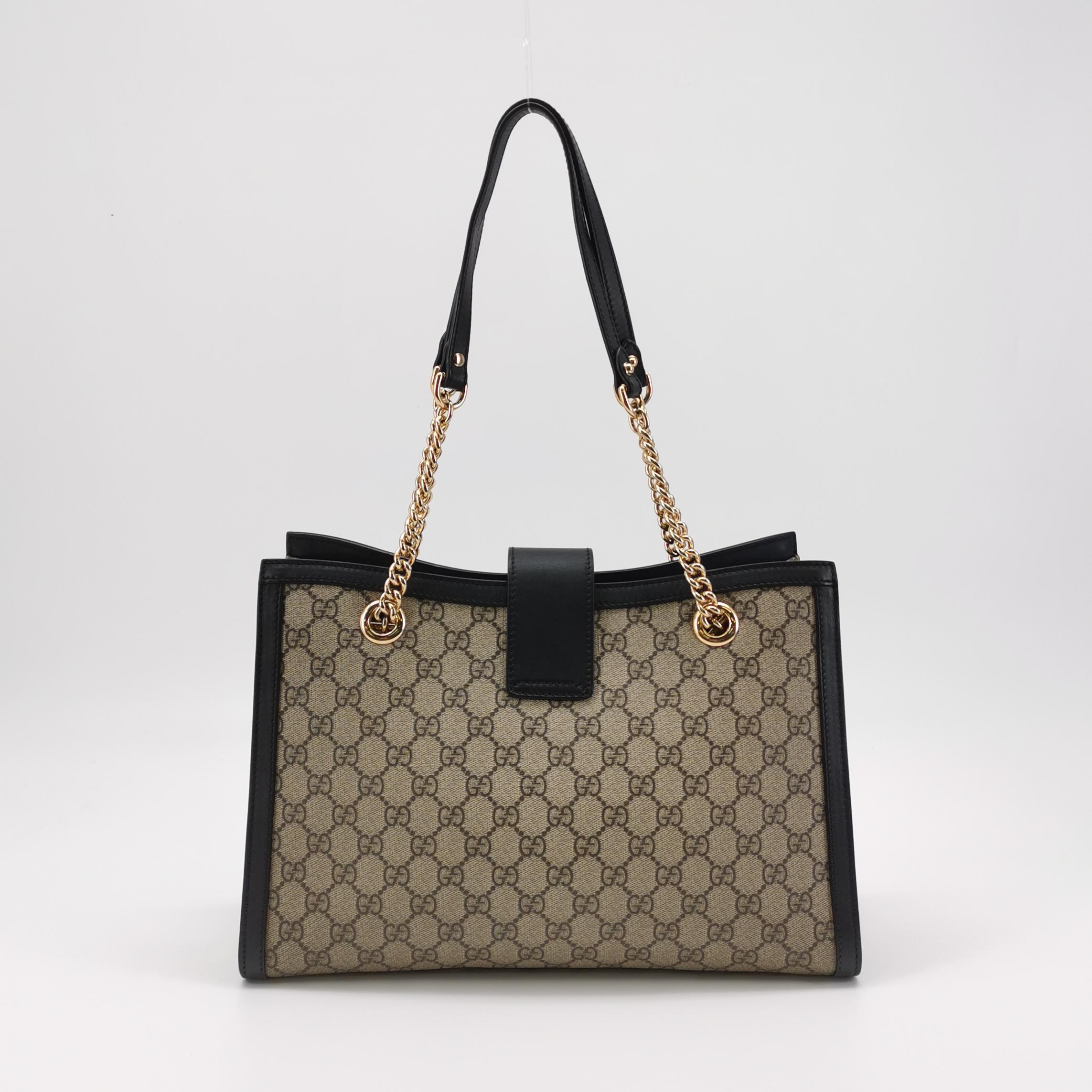 Gucci Padlock Chain Tote GG Coated Canvas with Leather Medium — photo 3 of 16