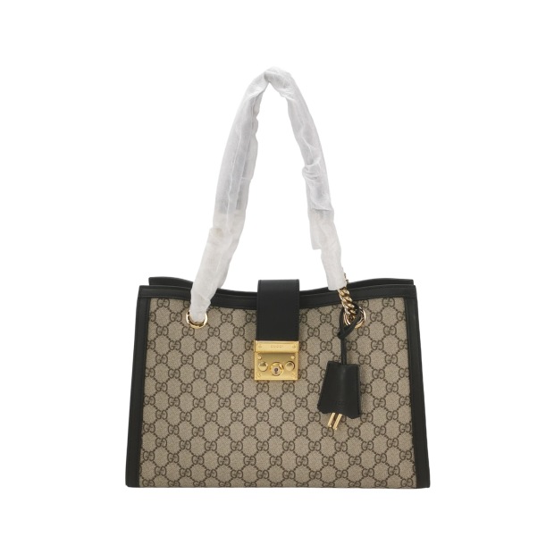 Gucci Padlock Chain Tote GG Coated Canvas with Leather Medium — pre-owned, Vierlot