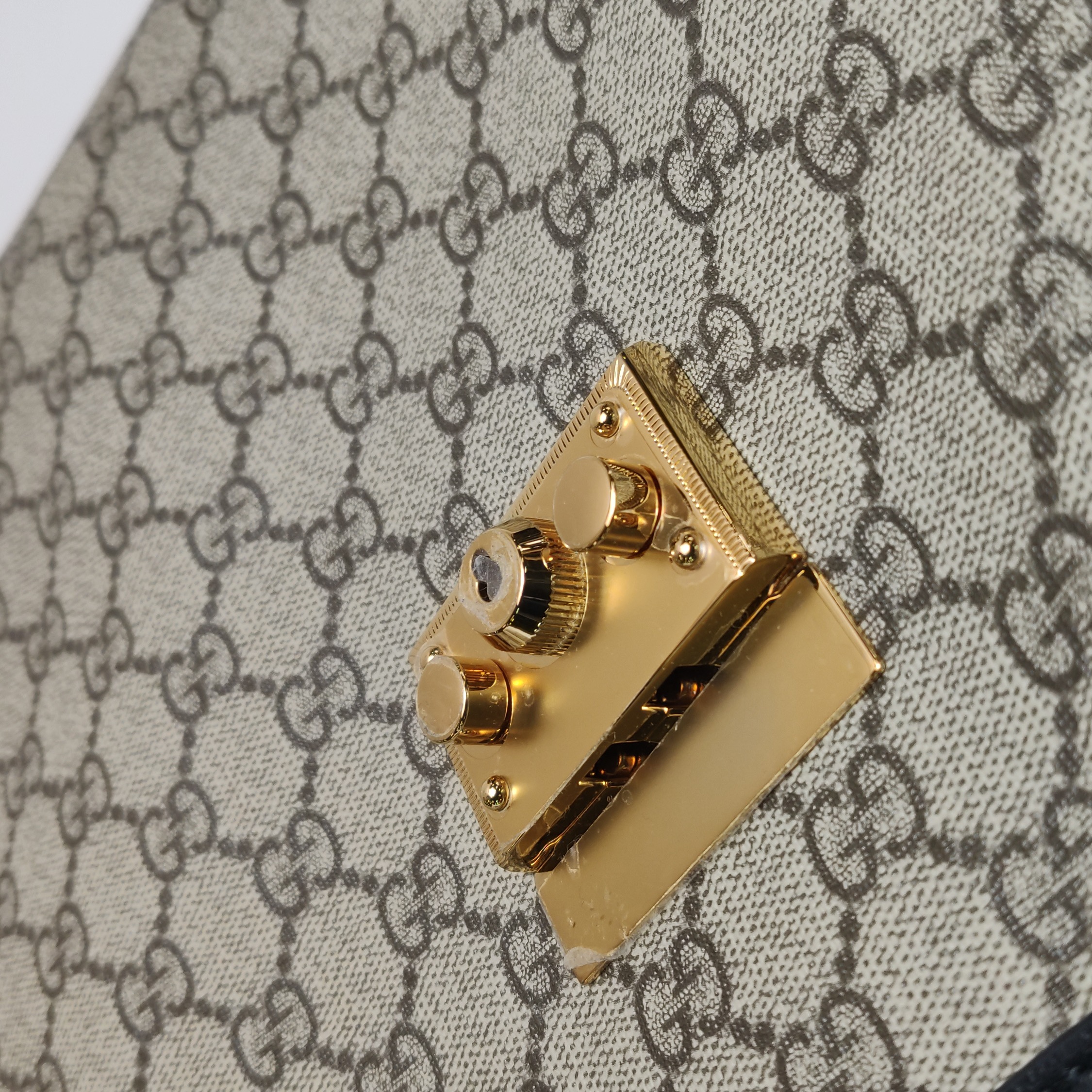 Gucci Padlock Chain Tote GG Coated Canvas with Leather Medium — photo 10 of 12