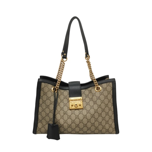 Gucci Padlock Chain Tote GG Coated Canvas with Leather Medium — pre-owned, Vierlot