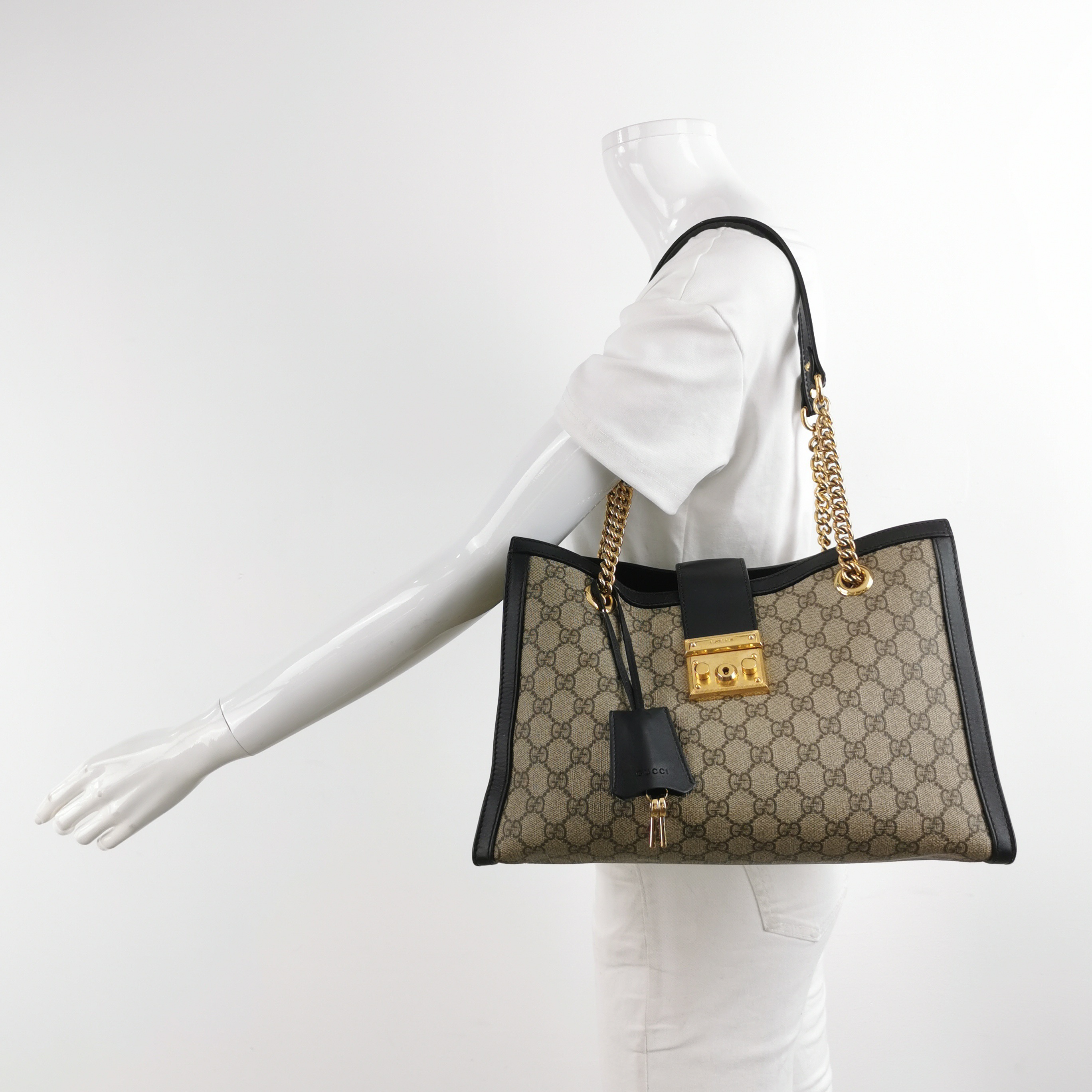 Gucci Padlock Chain Tote GG Coated Canvas with Leather Medium — alternate view