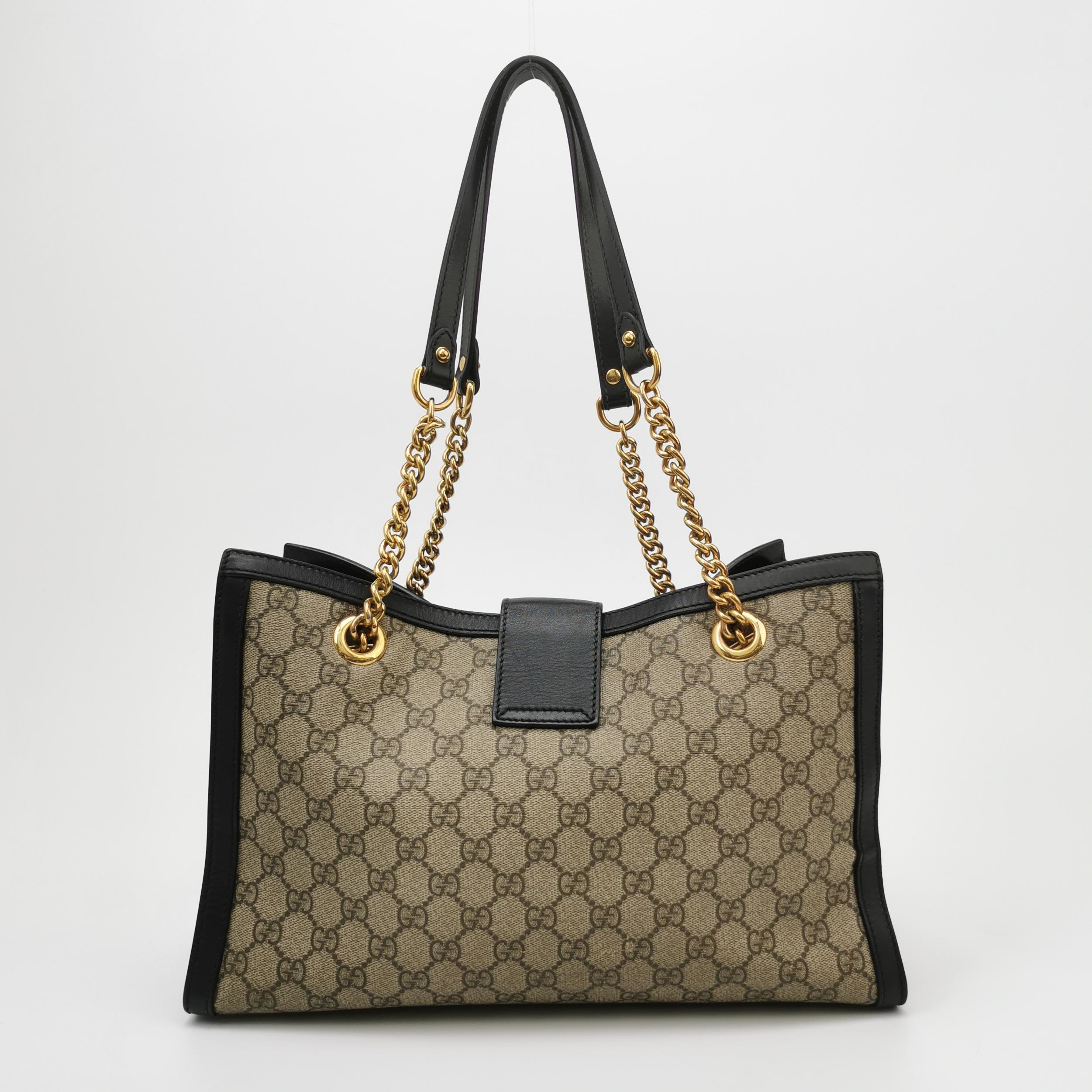 Gucci Padlock Chain Tote GG Coated Canvas with Leather Medium — photo 3 of 15