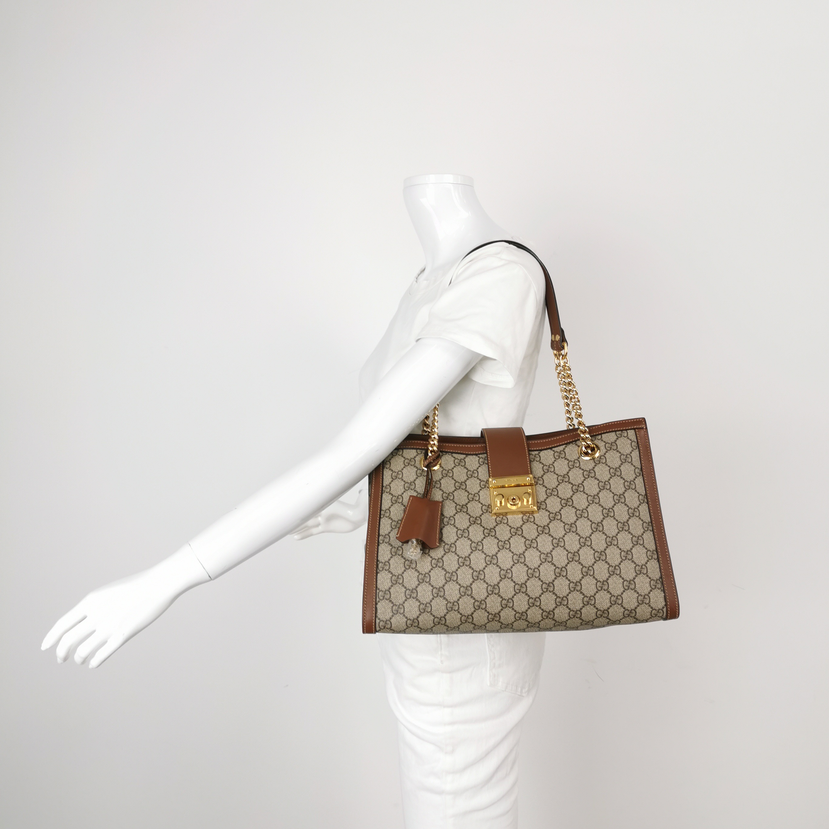 Gucci Padlock Chain Tote GG Coated Canvas with Leather Medium — alternate view