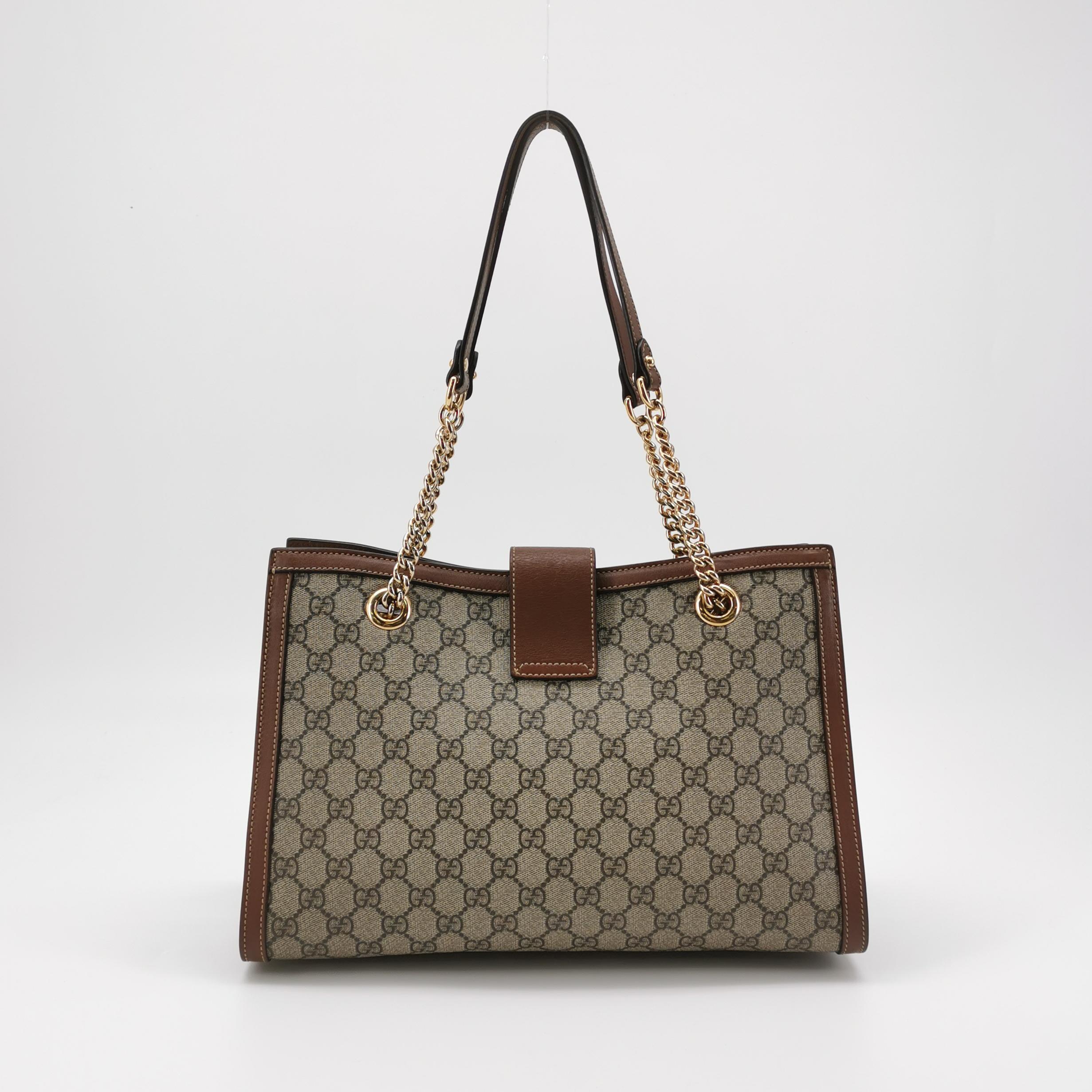 Gucci Padlock Chain Tote GG Coated Canvas with Leather Medium — photo 3 of 16