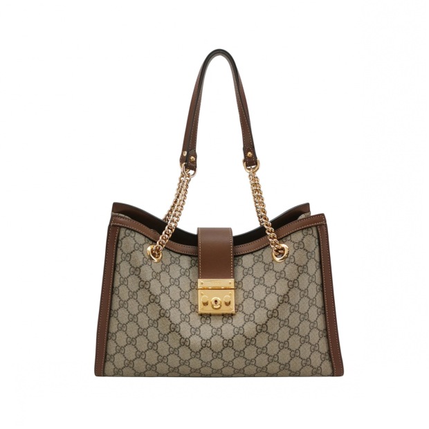 Gucci Padlock Chain Tote GG Coated Canvas with Leather Medium — pre-owned, Vierlot