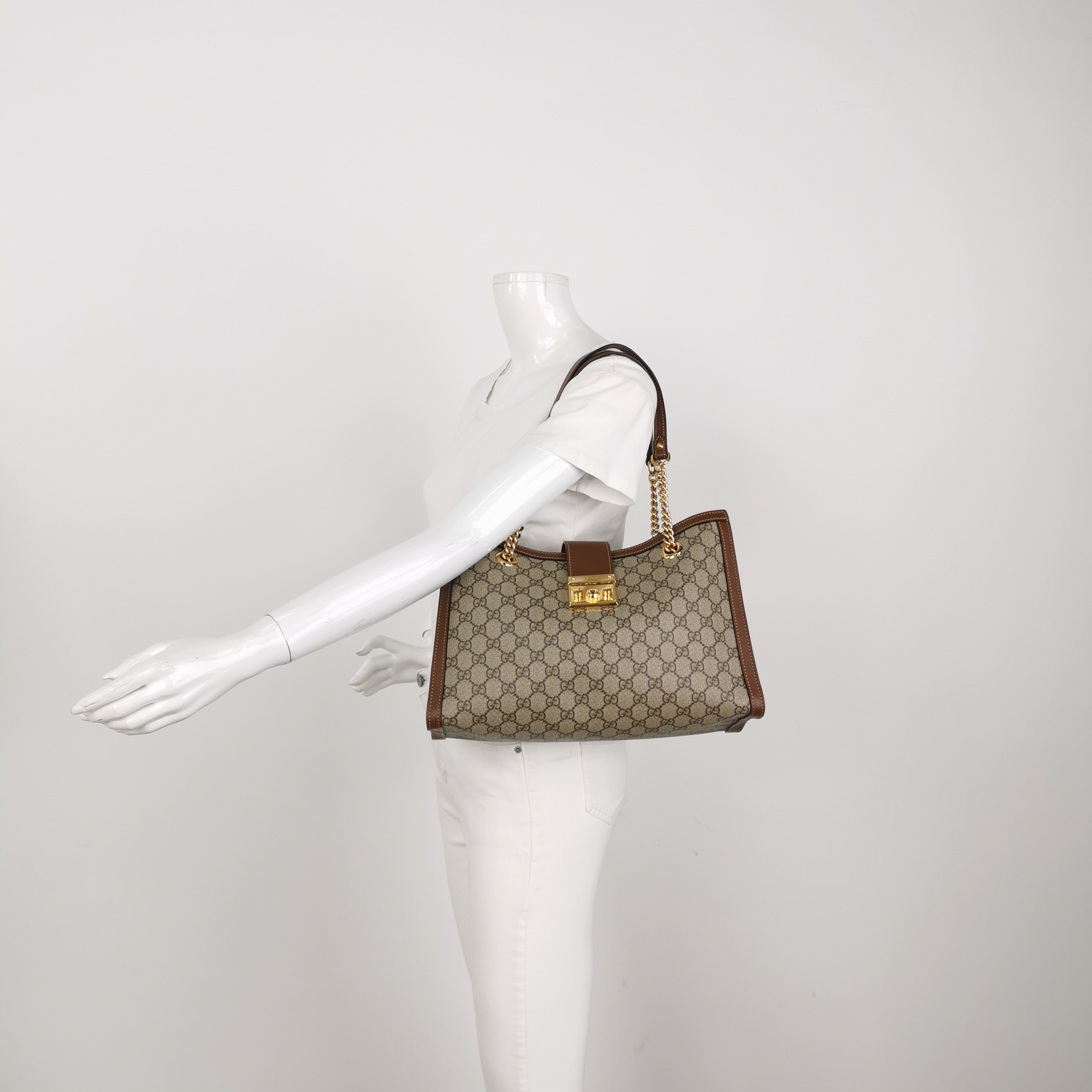Gucci Padlock Chain Tote GG Coated Canvas with Leather Medium — alternate view