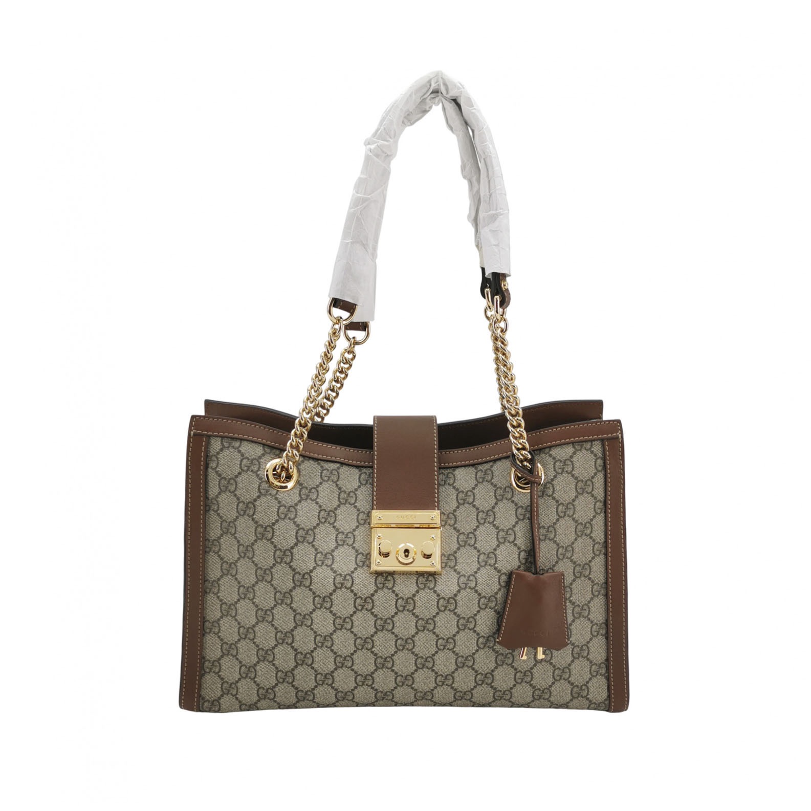 Gucci Padlock Chain Tote GG Coated Canvas with Leather Medium — photo 1 of 13