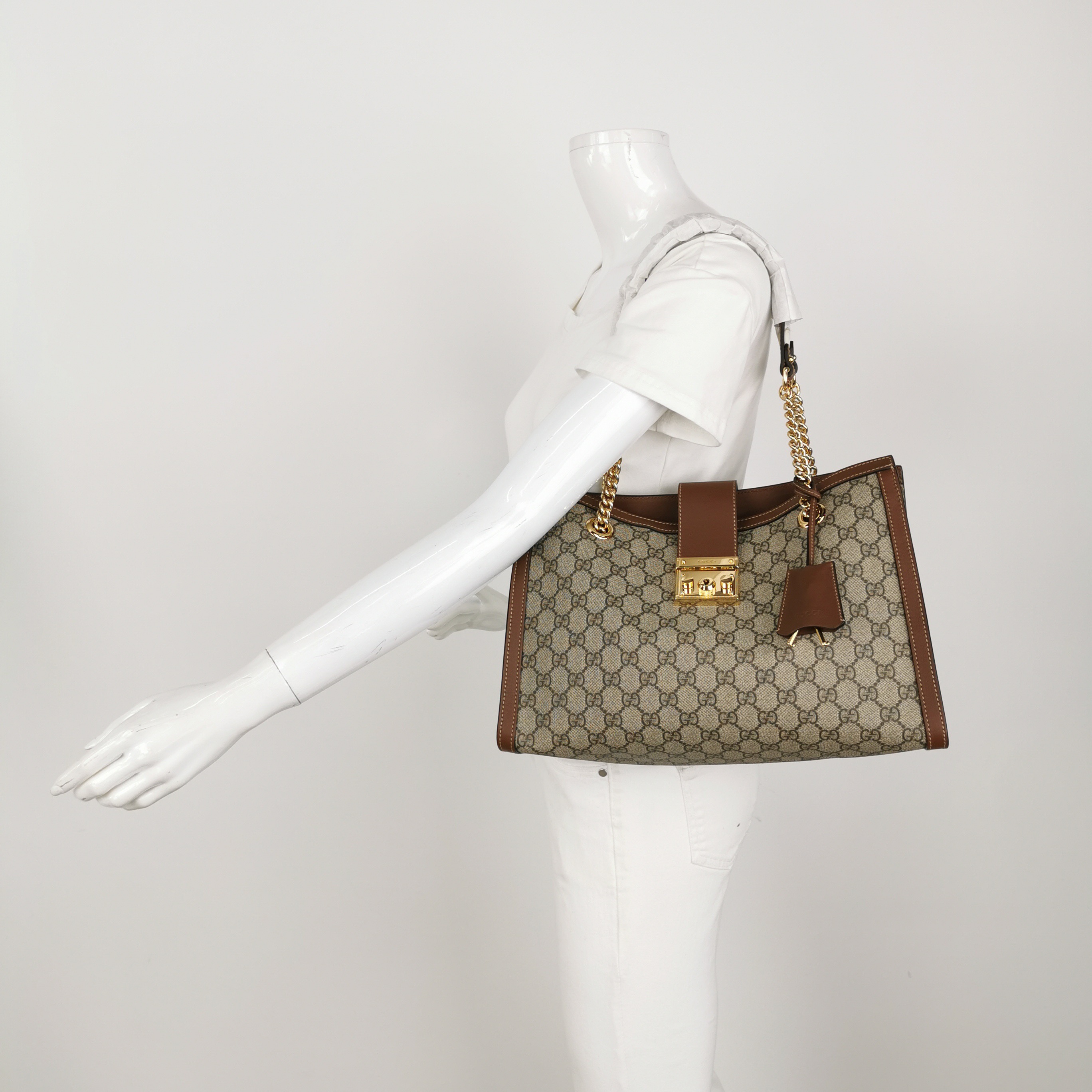 Gucci Padlock Chain Tote GG Coated Canvas with Leather Medium — alternate view