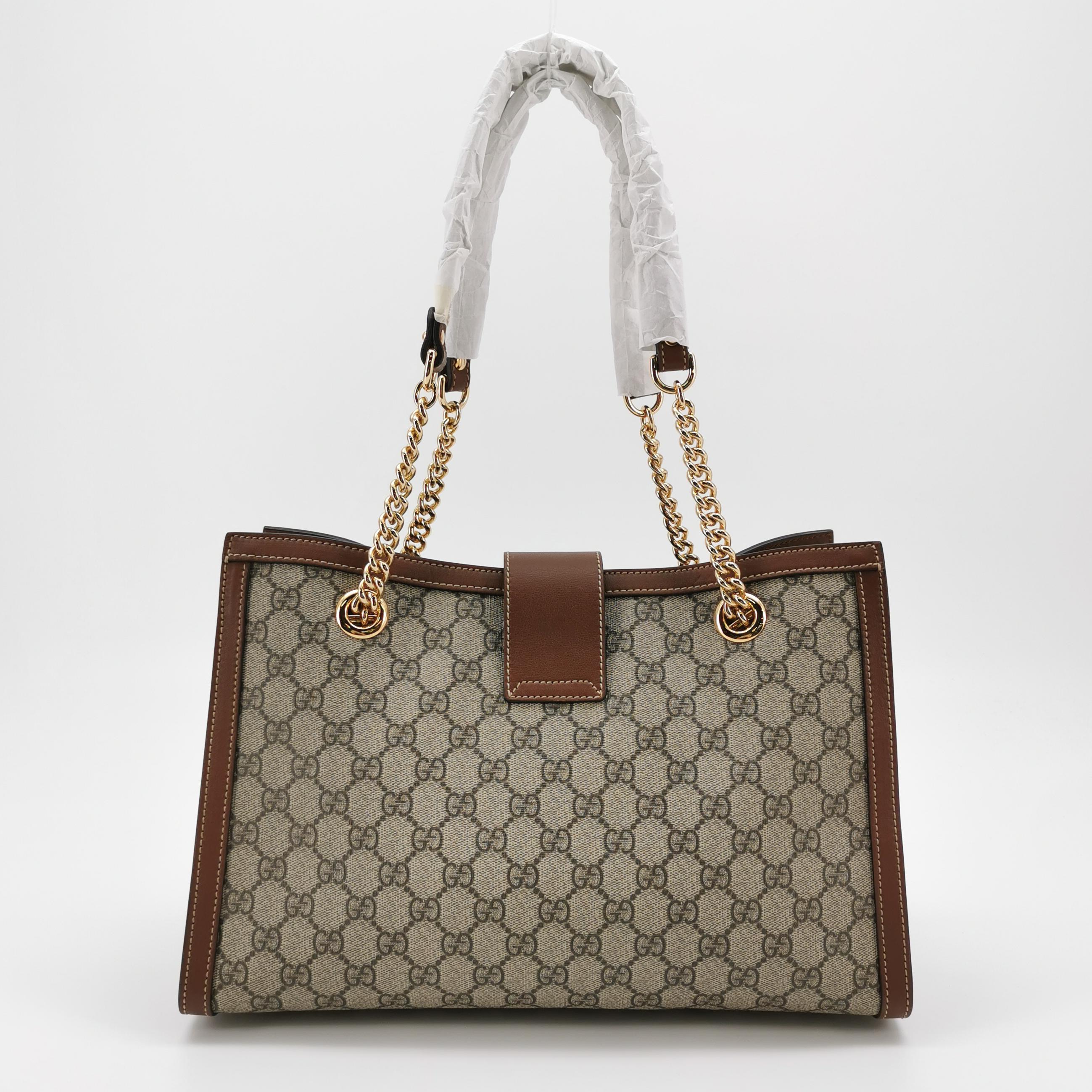 Gucci Padlock Chain Tote GG Coated Canvas with Leather Medium — photo 3 of 13