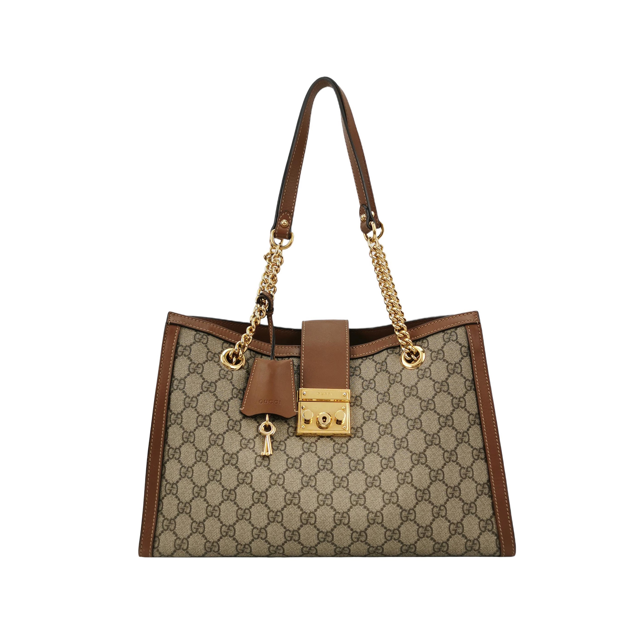 Gucci Padlock Chain Tote GG Coated Canvas with Leather Medium — photo 1 of 14