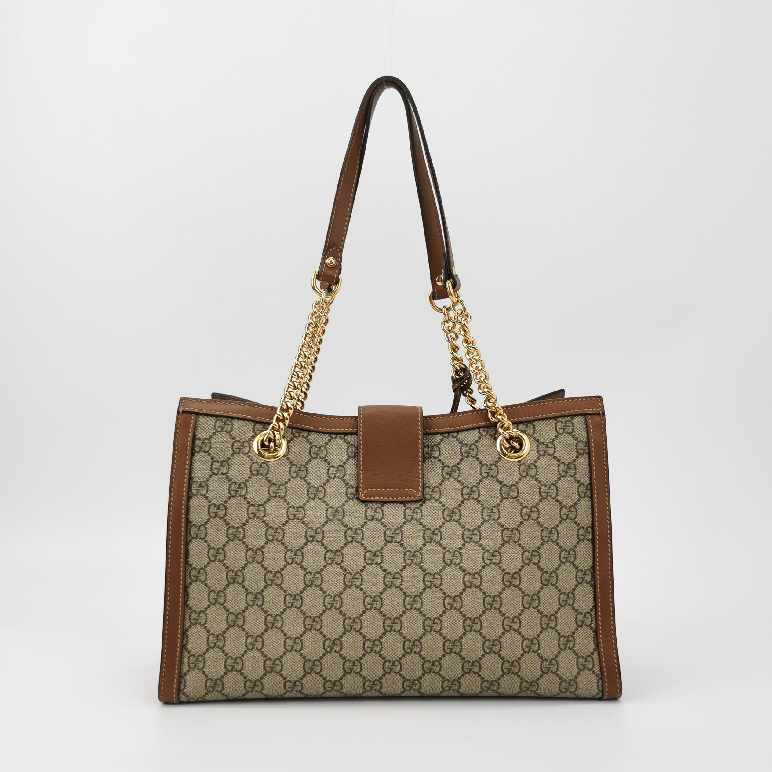 Gucci Padlock Chain Tote GG Coated Canvas with Leather Medium — photo 3 of 14