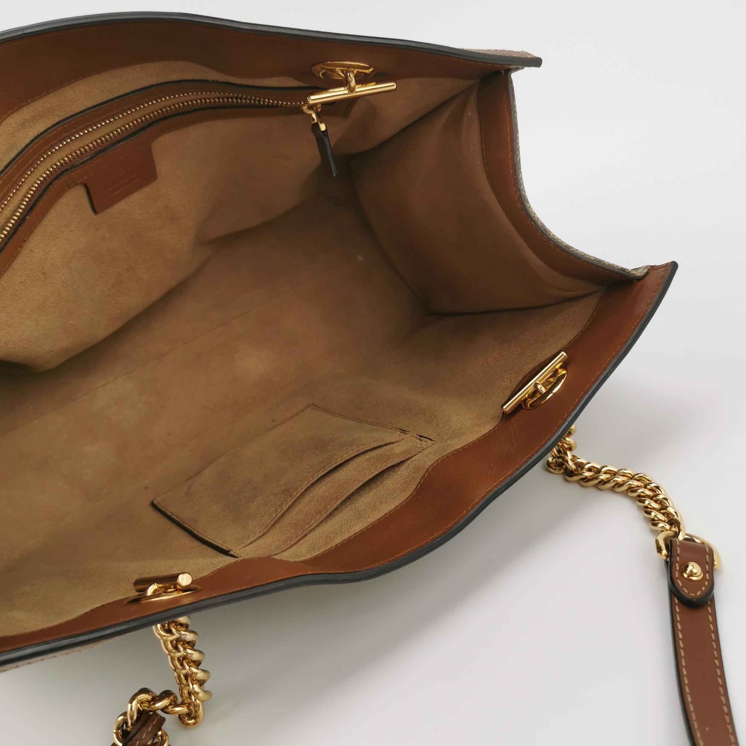 Gucci Padlock Chain Tote GG Coated Canvas with Leather Medium — photo 7 of 14