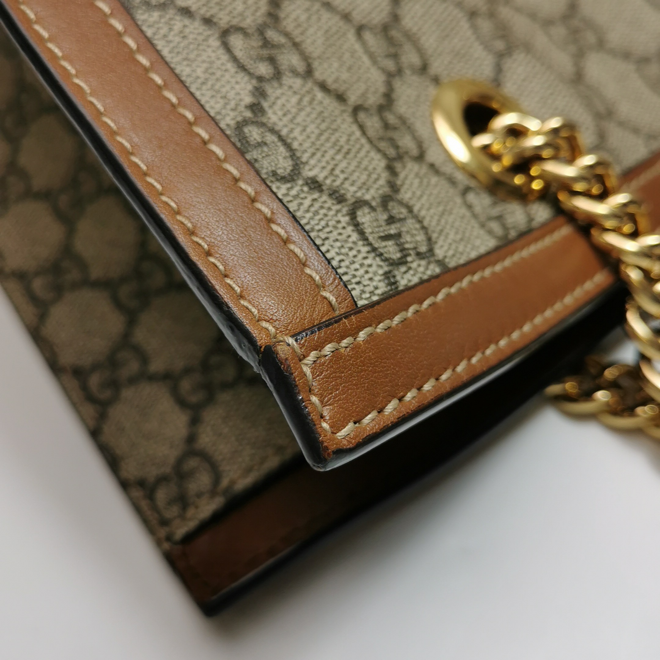 Gucci Padlock Chain Tote GG Coated Canvas with Leather Medium — photo 12 of 14
