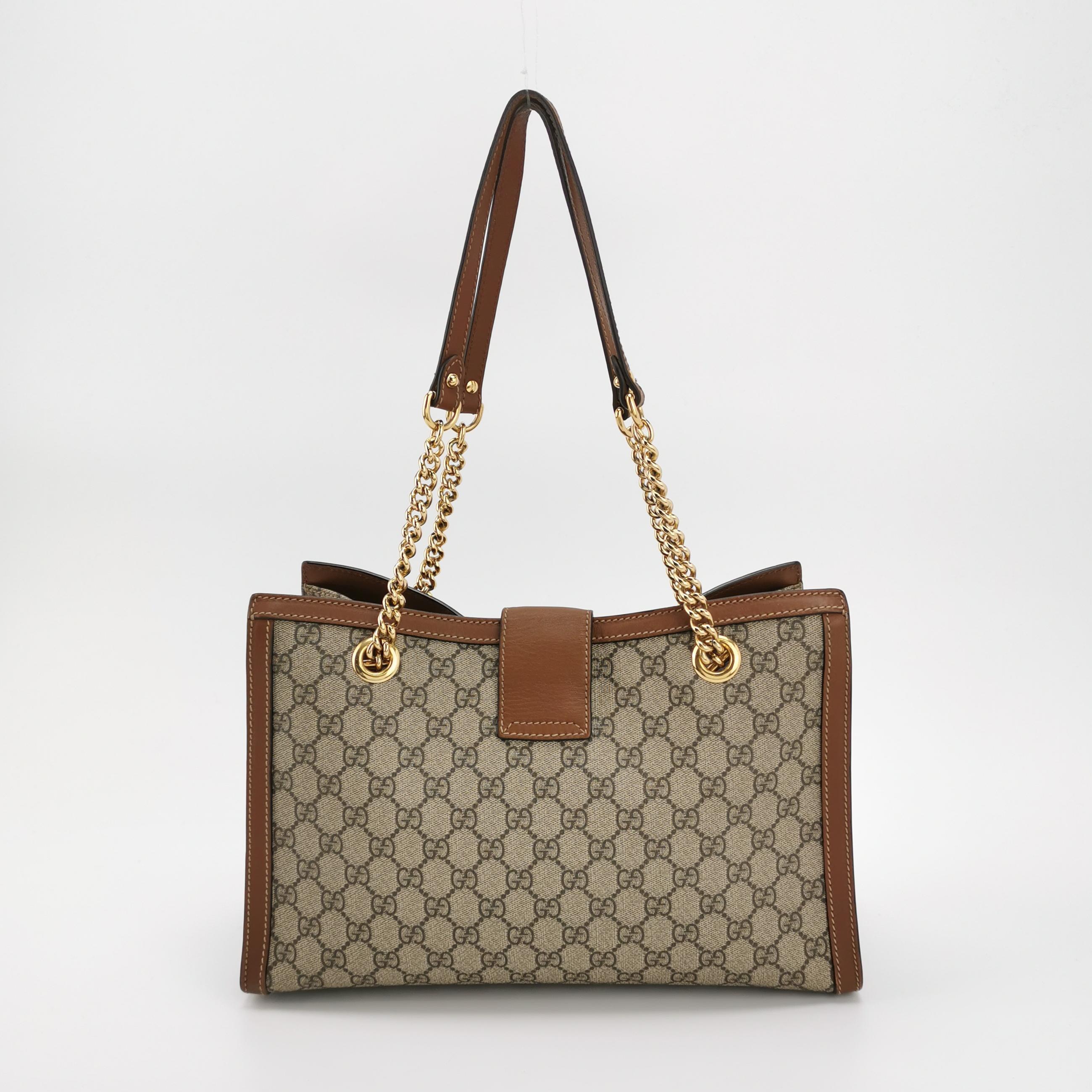Gucci Padlock Chain Tote GG Coated Canvas with Leather Medium — photo 3 of 14