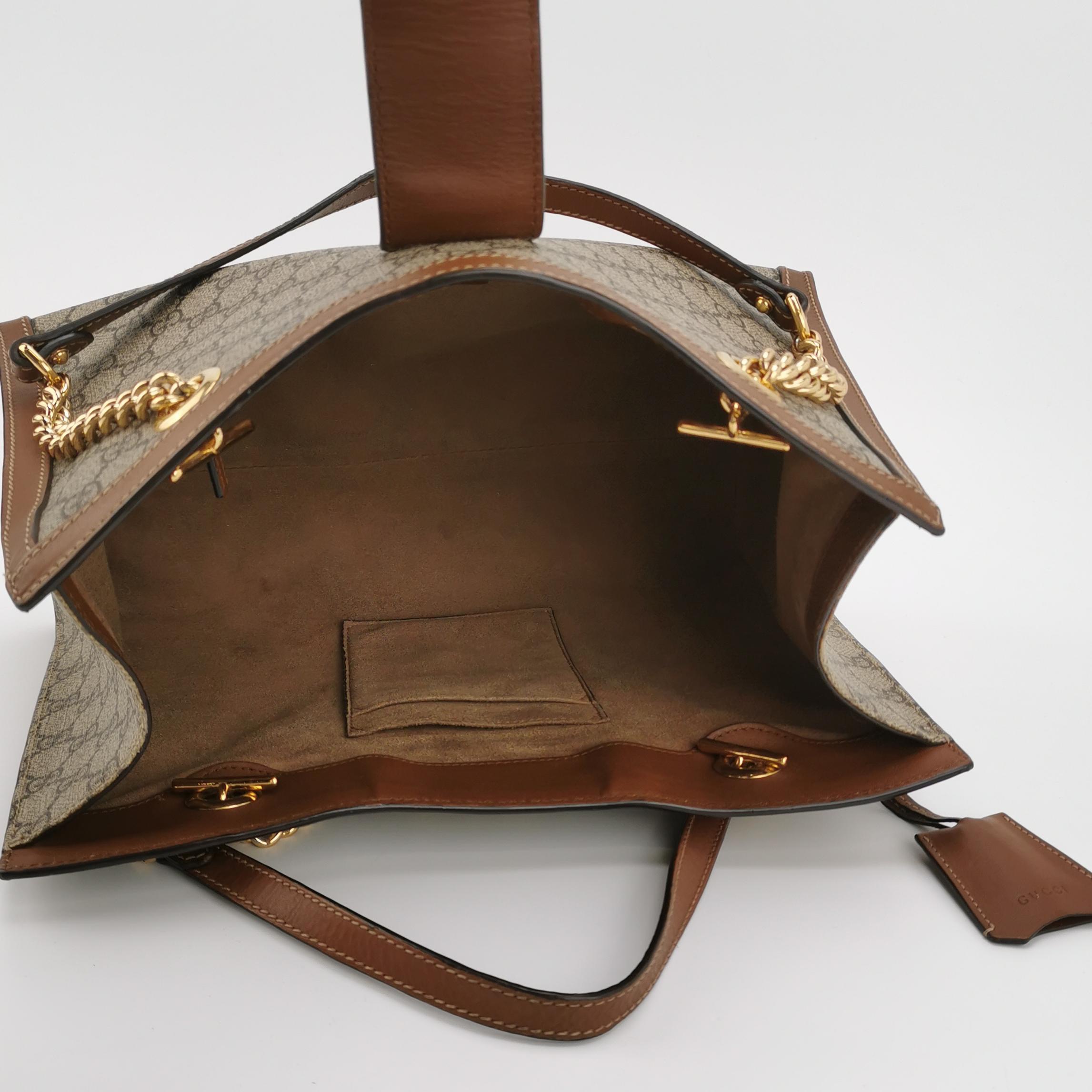 Gucci Padlock Chain Tote GG Coated Canvas with Leather Medium — photo 7 of 14