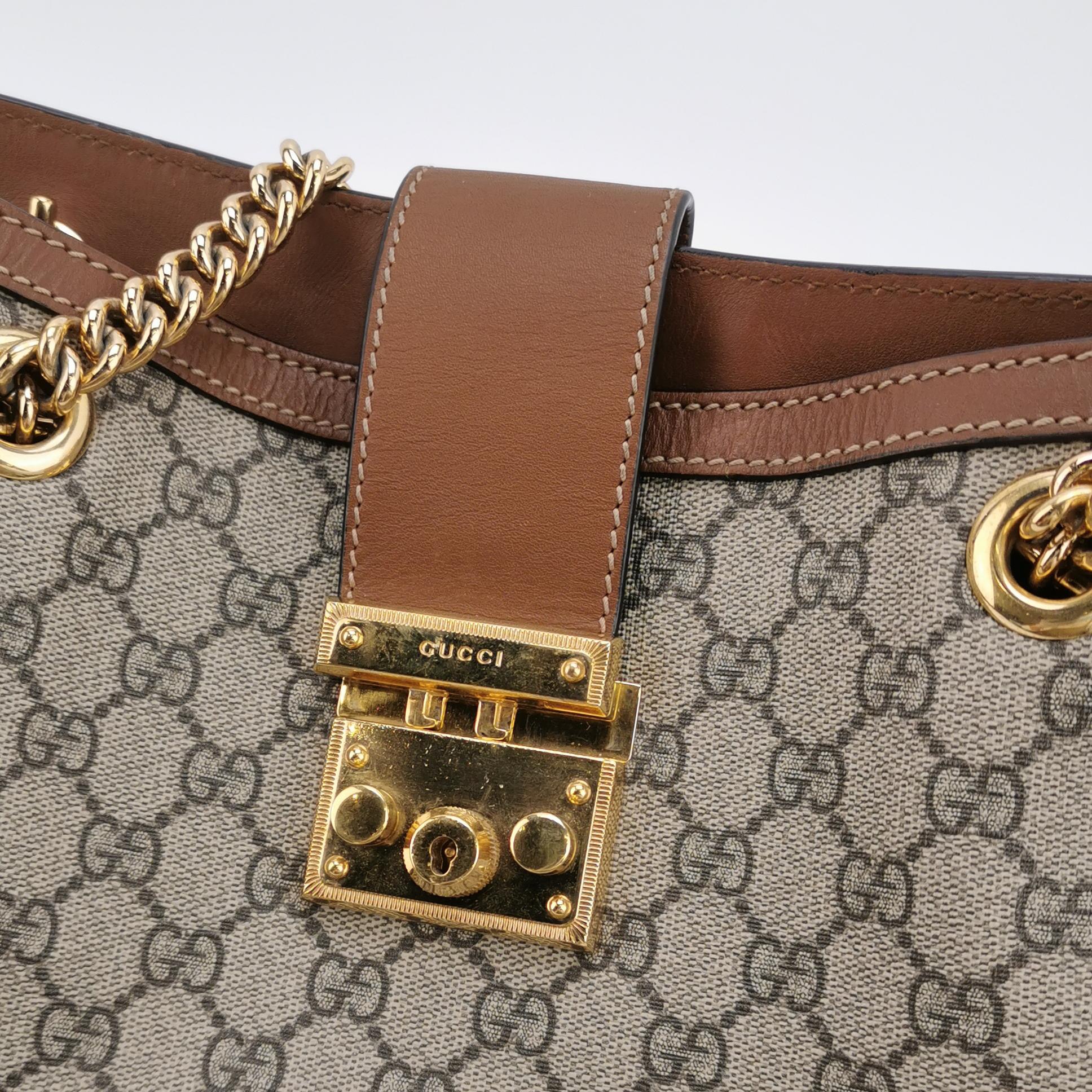 Gucci Padlock Chain Tote GG Coated Canvas with Leather Medium — photo 10 of 14