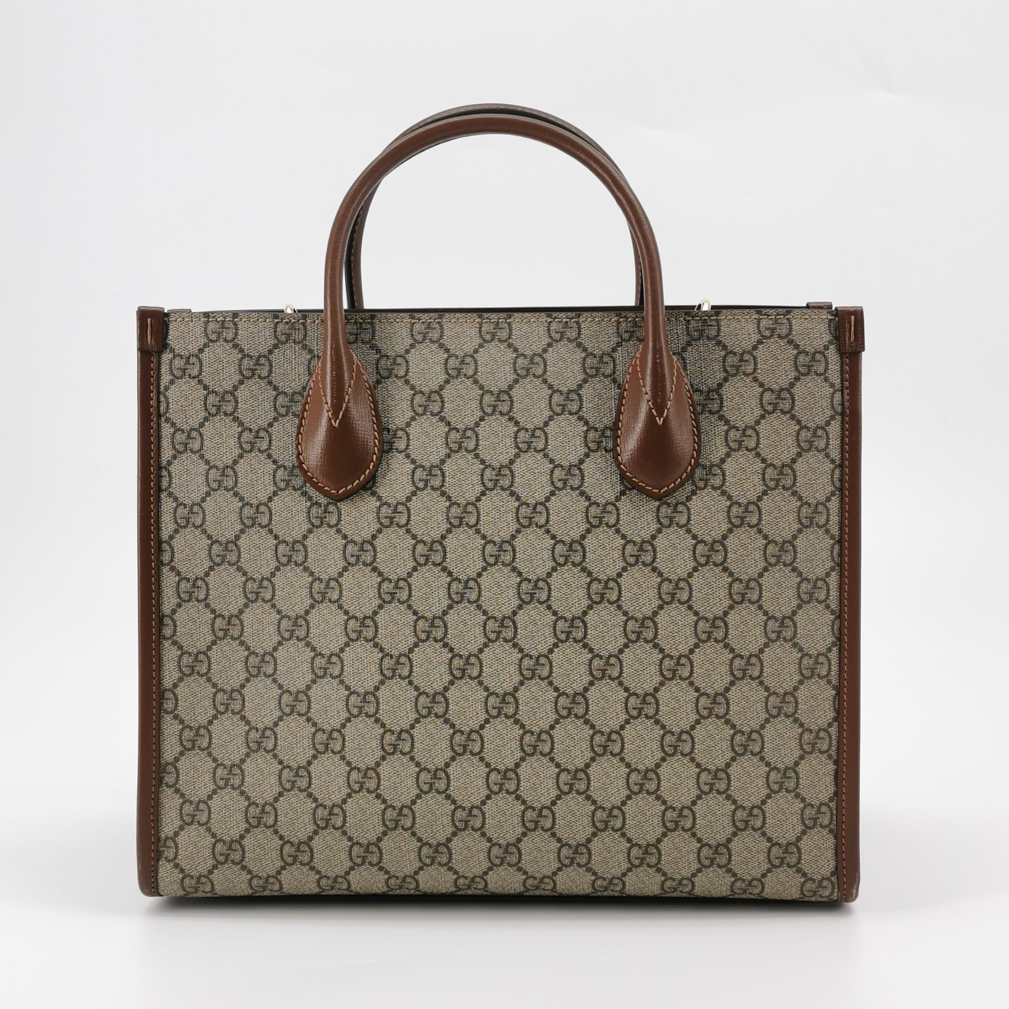 Gucci Structured Top Handle Open Tote GG Coated Canvas Small — photo 5 of 24