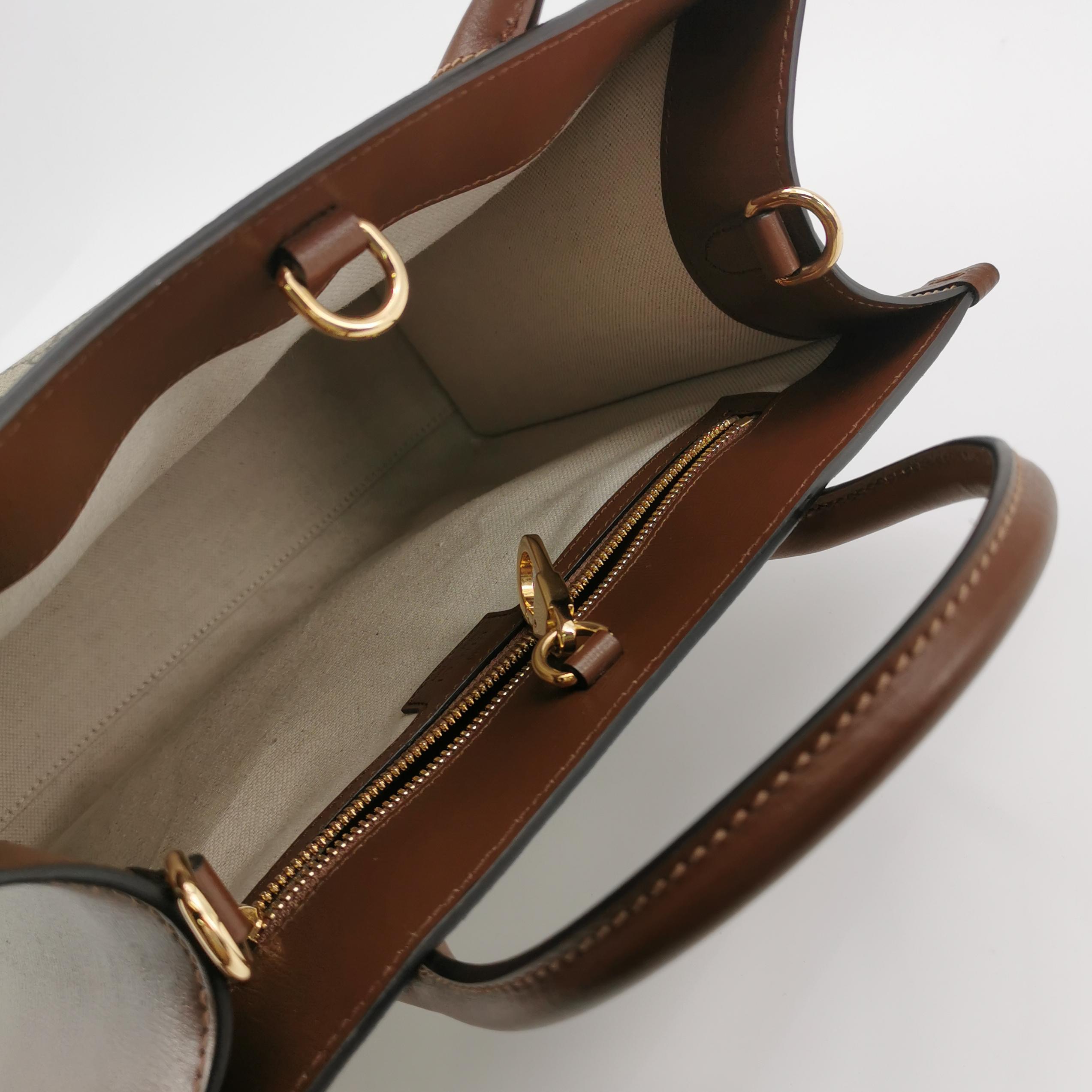 Gucci Structured Top Handle Open Tote GG Coated Canvas Small — photo 8 of 24
