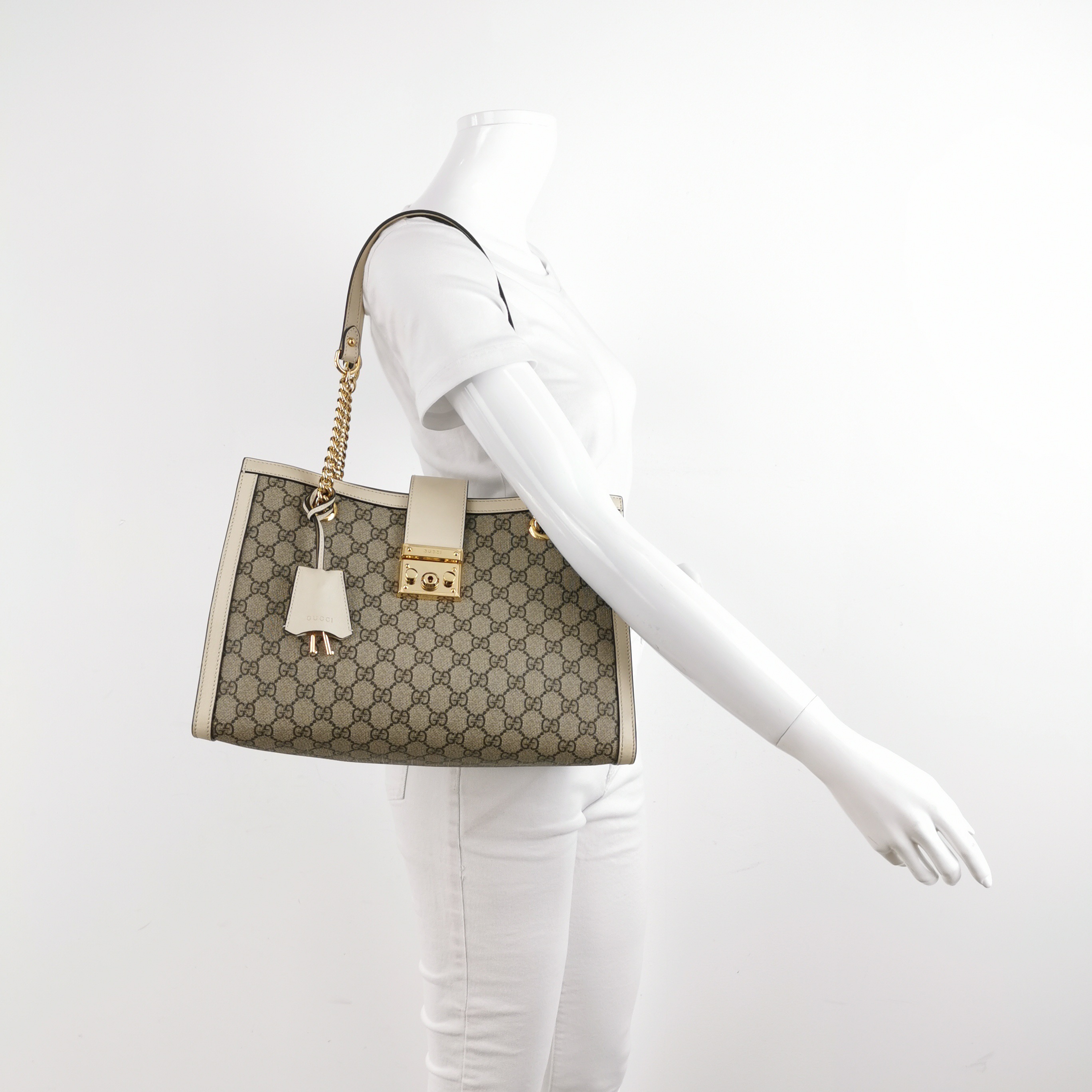 Gucci Padlock Chain Tote GG Coated Canvas with Leather Medium — alternate view
