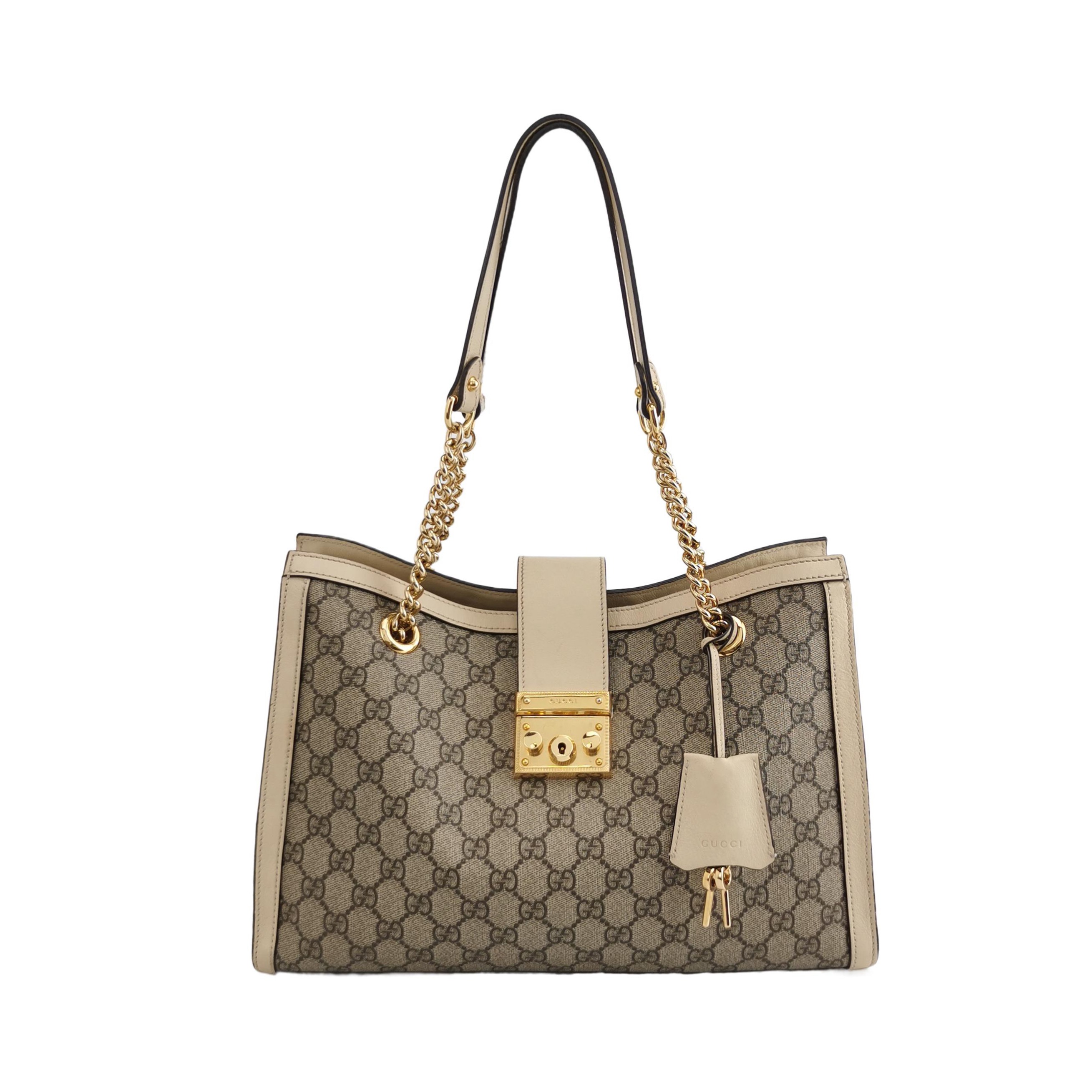 Gucci Padlock Chain Tote GG Coated Canvas with Leather Medium — photo 1 of 12