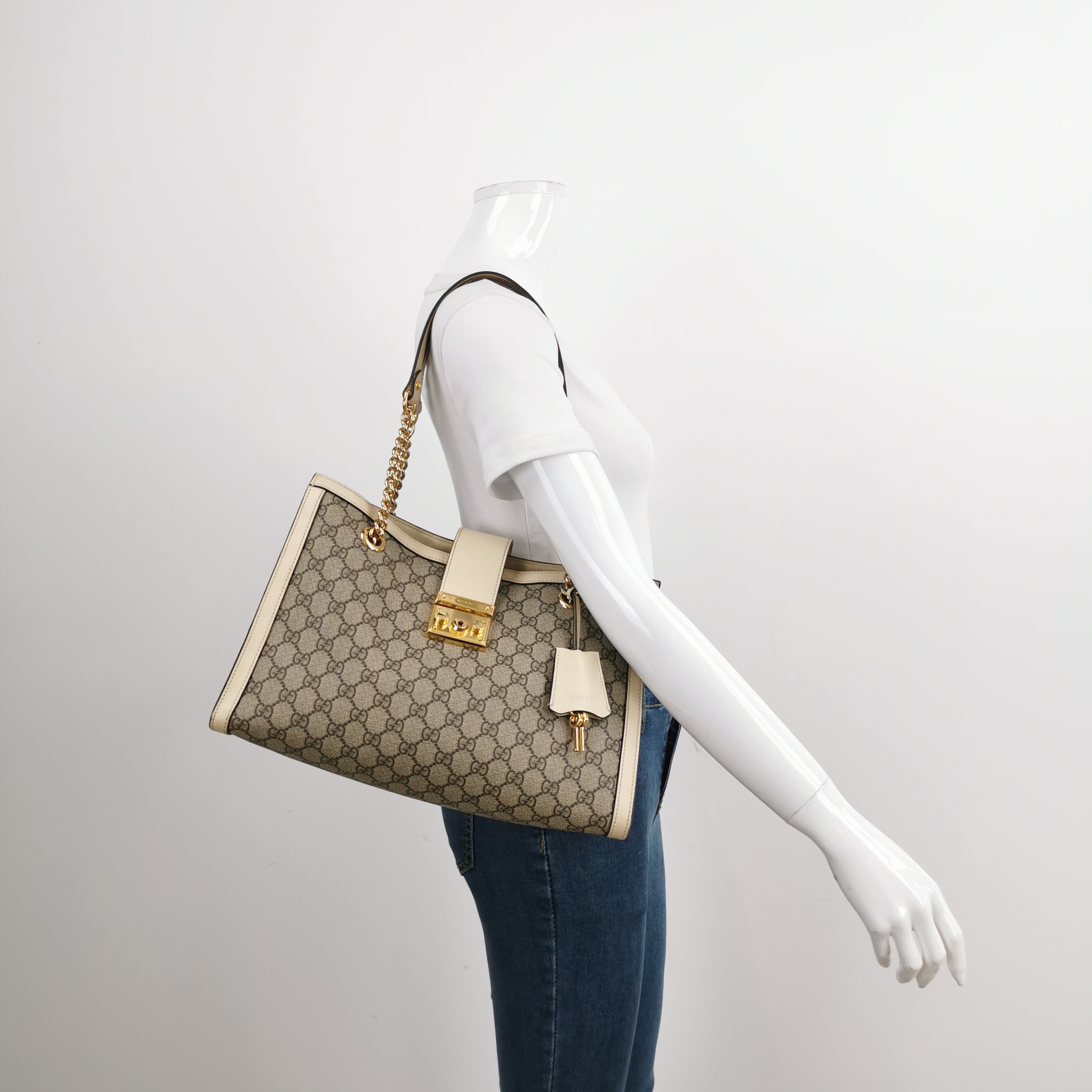 Gucci Padlock Chain Tote GG Coated Canvas with Leather Medium — alternate view