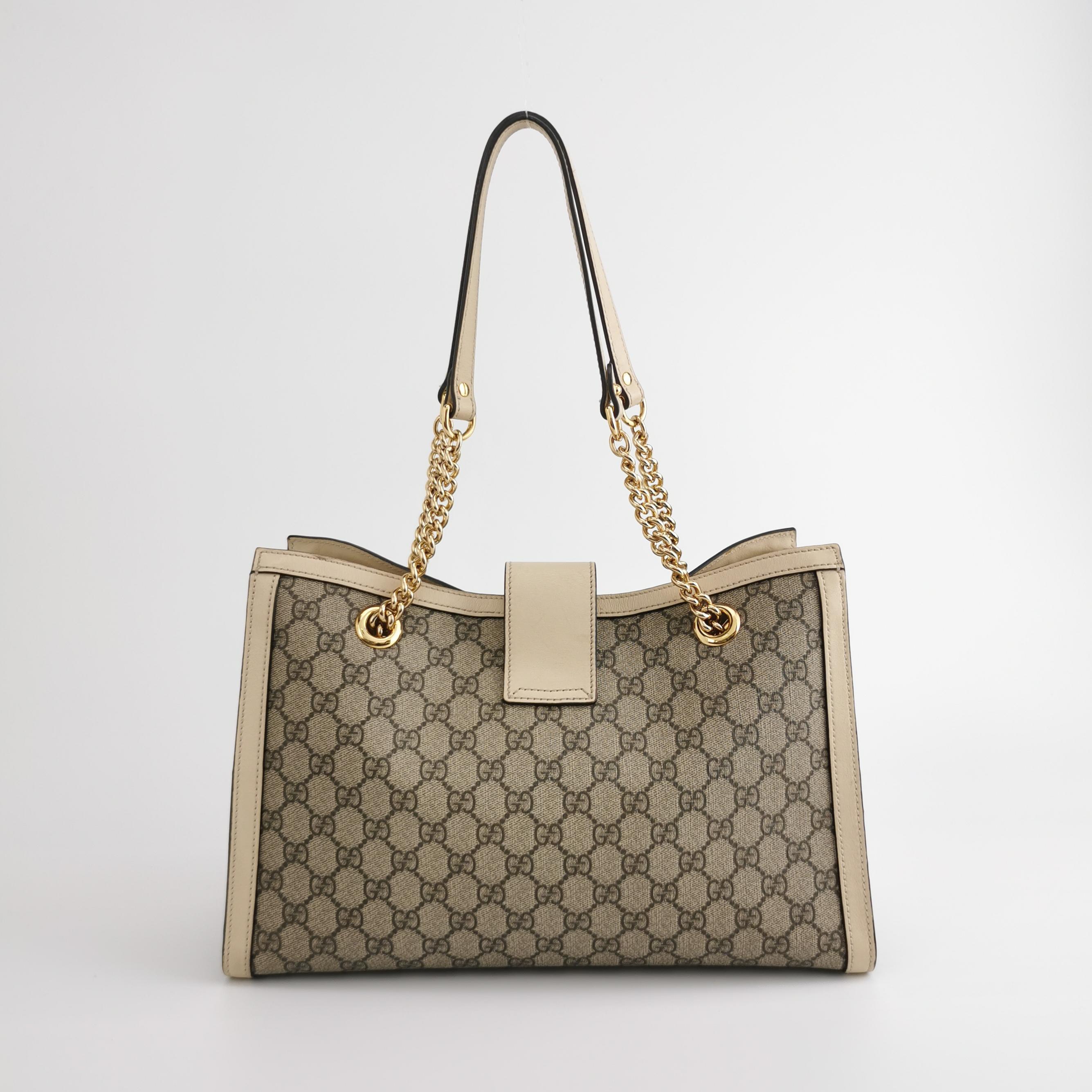Gucci Padlock Chain Tote GG Coated Canvas with Leather Medium — photo 3 of 12