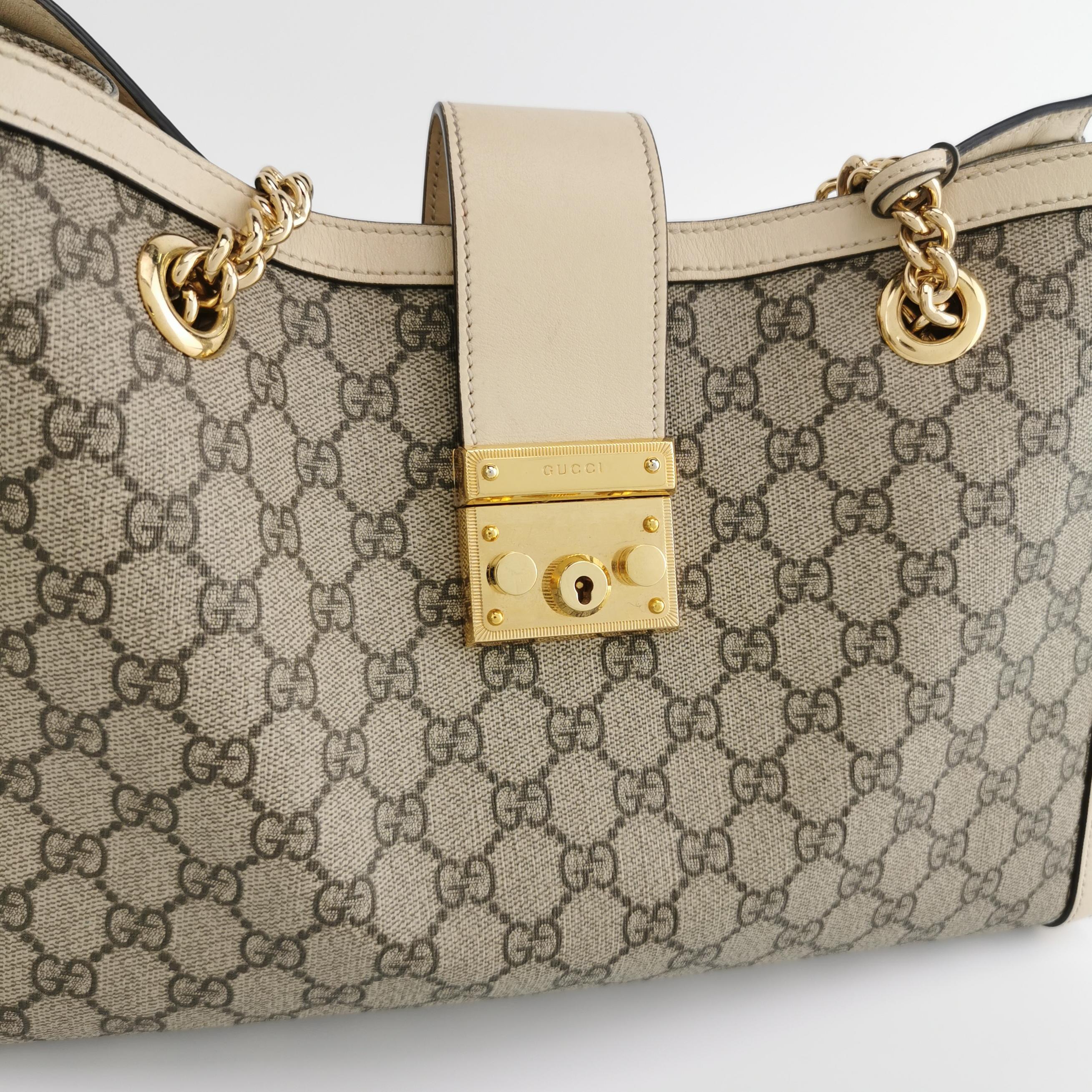 Gucci Padlock Chain Tote GG Coated Canvas with Leather Medium — photo 9 of 12
