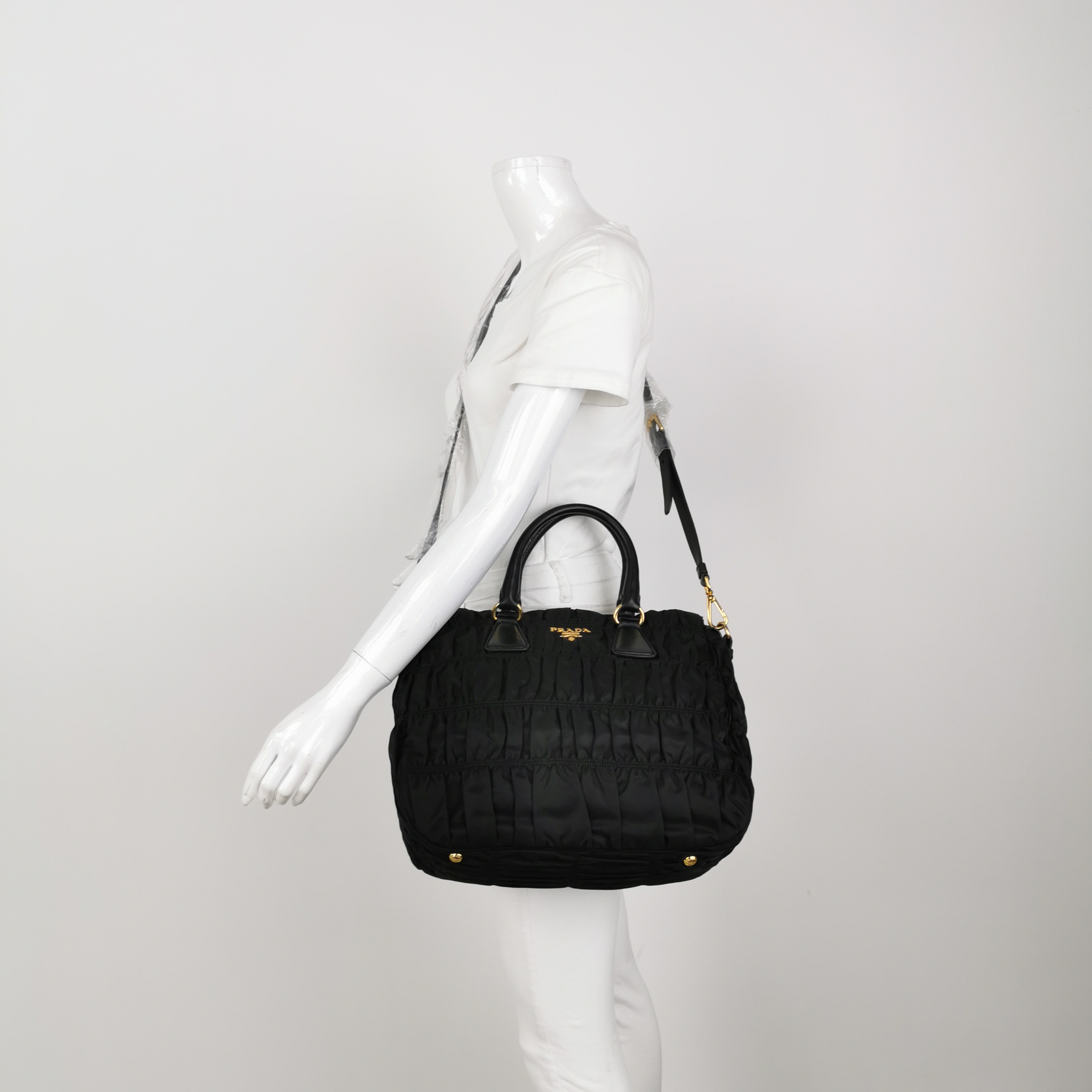 Prada Gaufre Convertible Tote Leather and Tessuto Large — alternate view