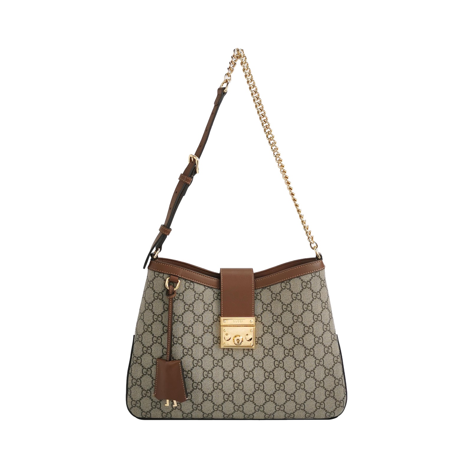 Gucci Padlock Chain Shoulder Bag GG Coated Canvas with Leather Medium — photo 1 of 15