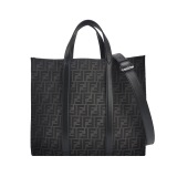 Fendi Convertible Open Tote Zucca Jacquard Fabric and Leather Large — thumbnail 1