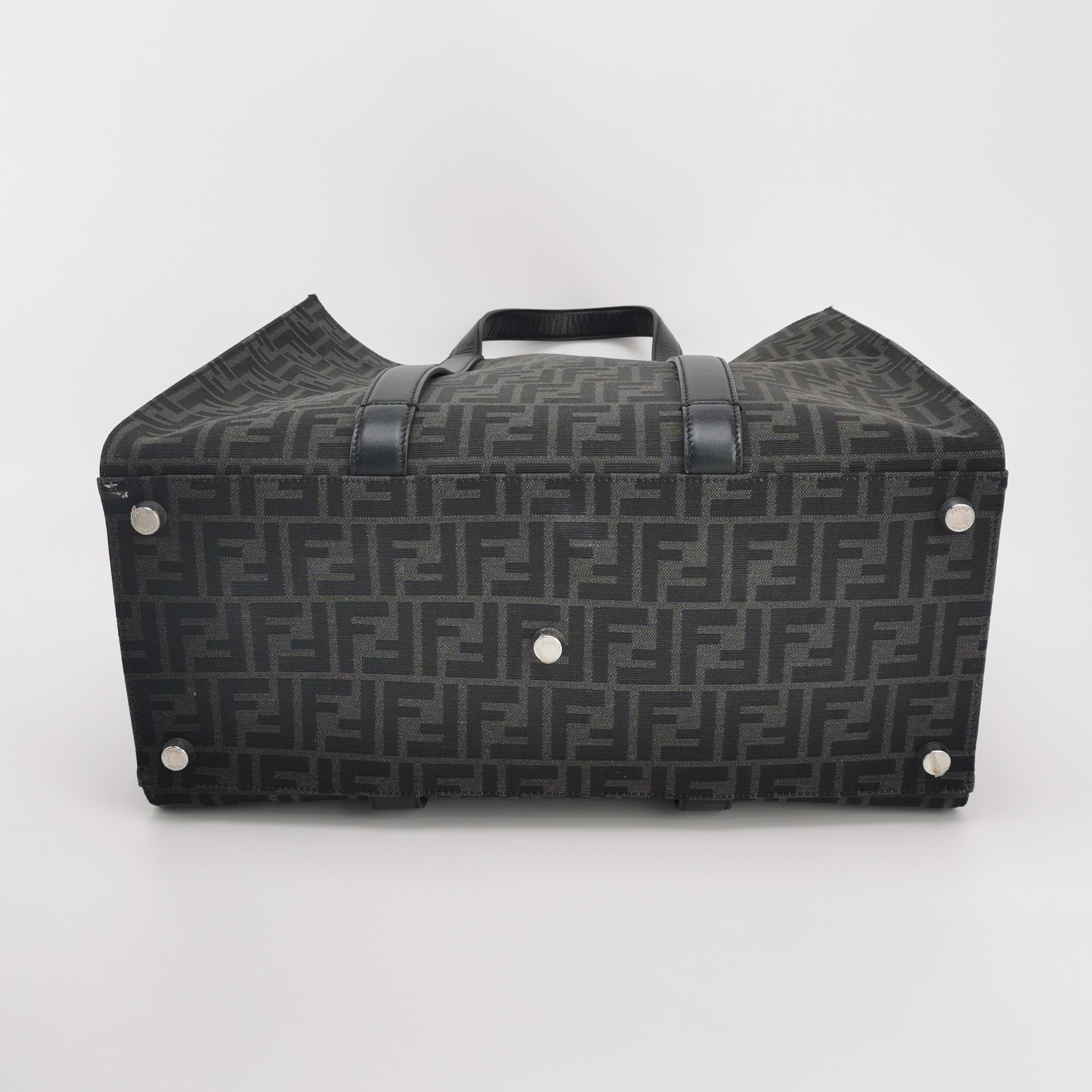 Fendi Convertible Open Tote Zucca Jacquard Fabric and Leather Large — photo 6 of 22