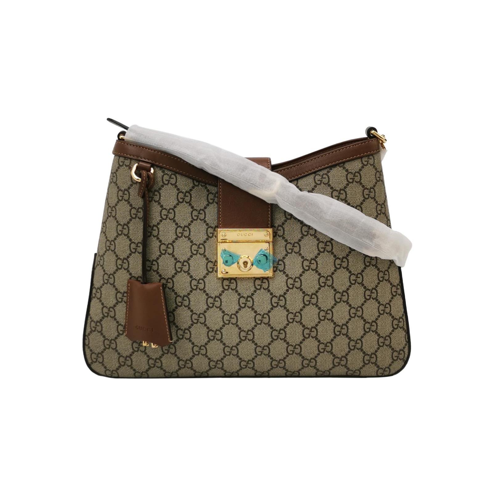 Gucci Padlock Chain Shoulder Bag GG Coated Canvas with Leather Medium — photo 1 of 12