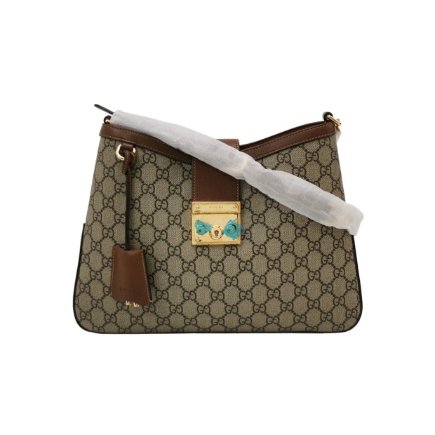 Gucci Padlock Chain Shoulder Bag GG Coated Canvas with Leather Medium — pre-owned, Vierlot