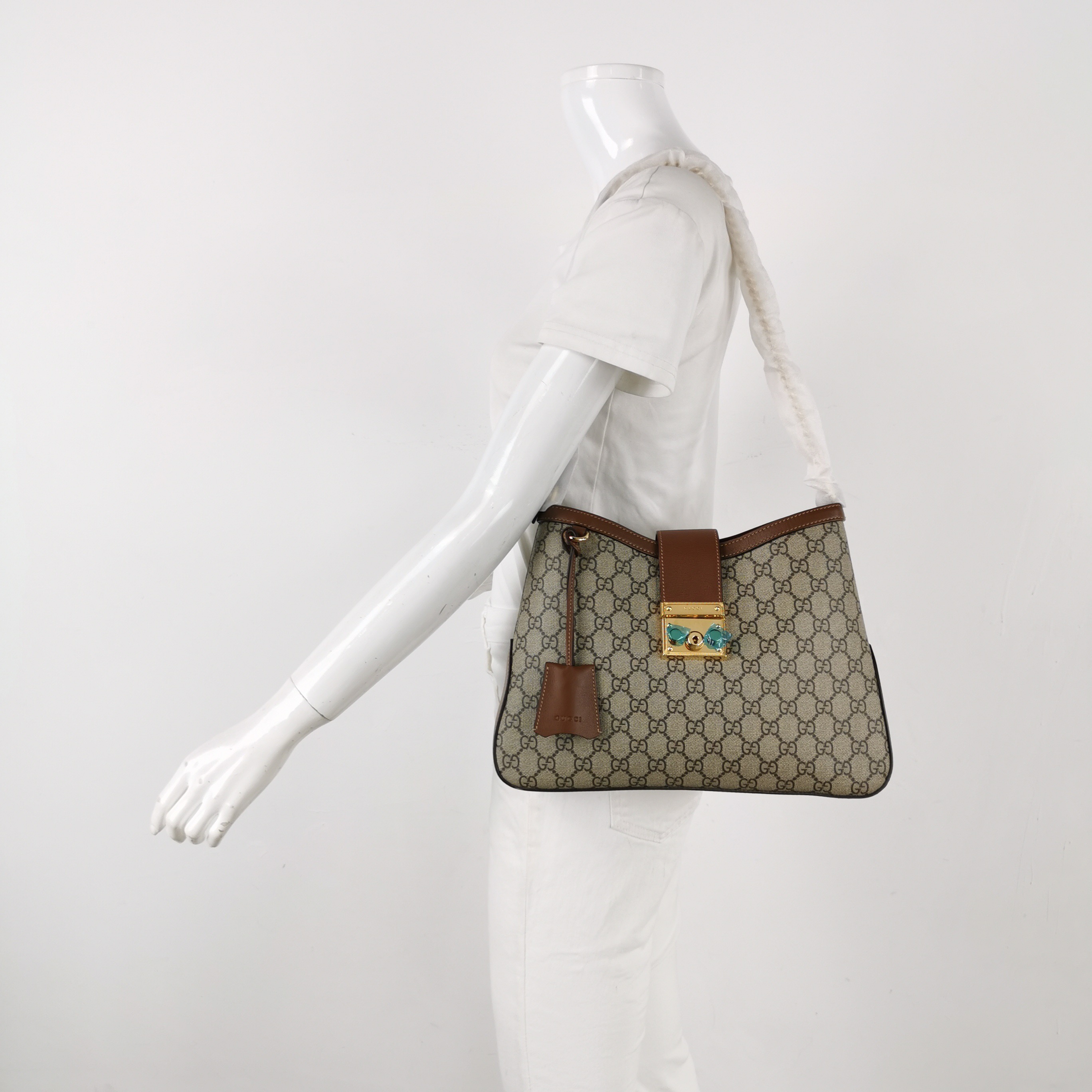 Gucci Padlock Chain Shoulder Bag GG Coated Canvas with Leather Medium — alternate view