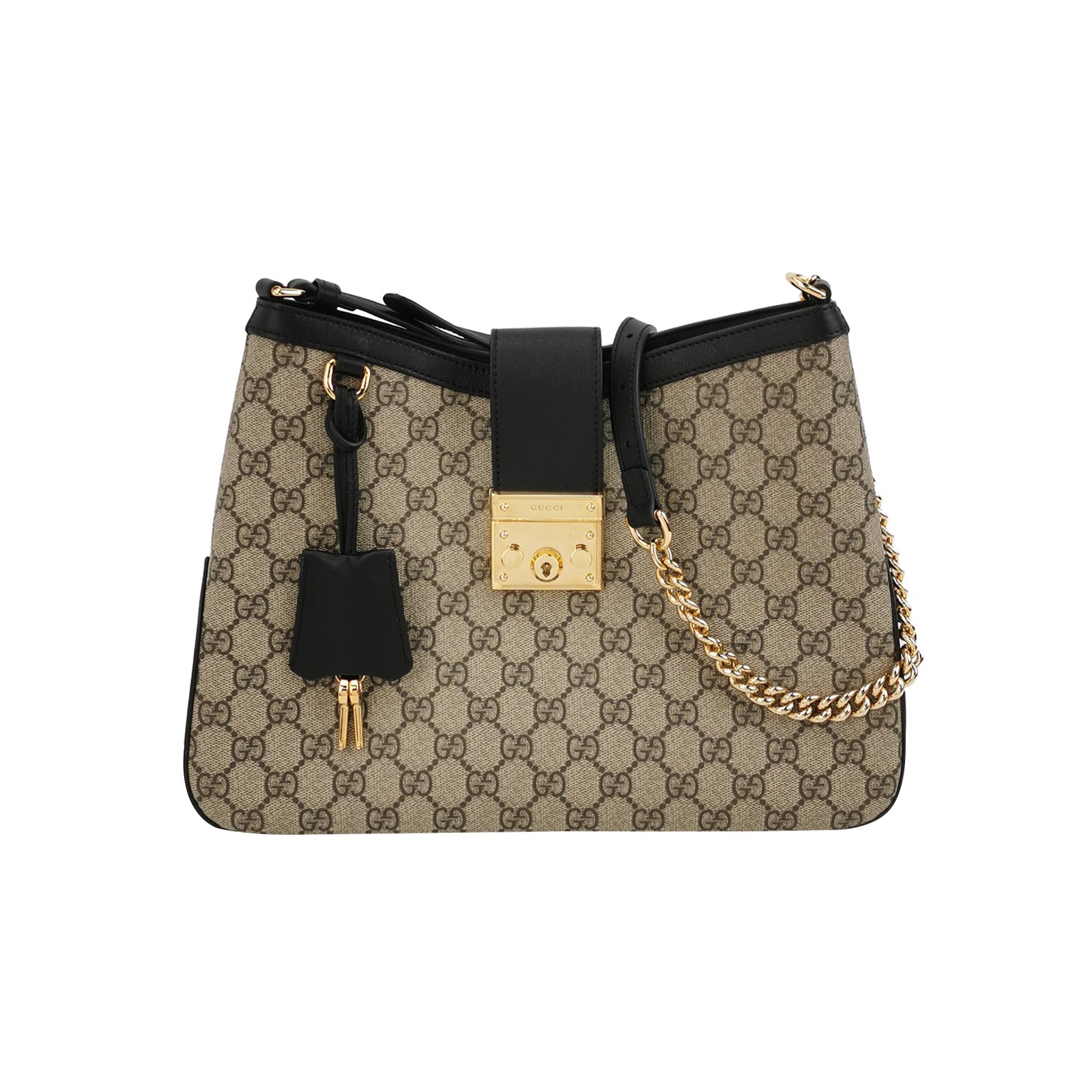 Gucci Padlock Chain Shoulder Bag GG Coated Canvas with Leather Medium — photo 1 of 12