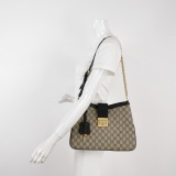 Gucci Padlock Chain Shoulder Bag GG Coated Canvas with Leather Medium — thumbnail 2