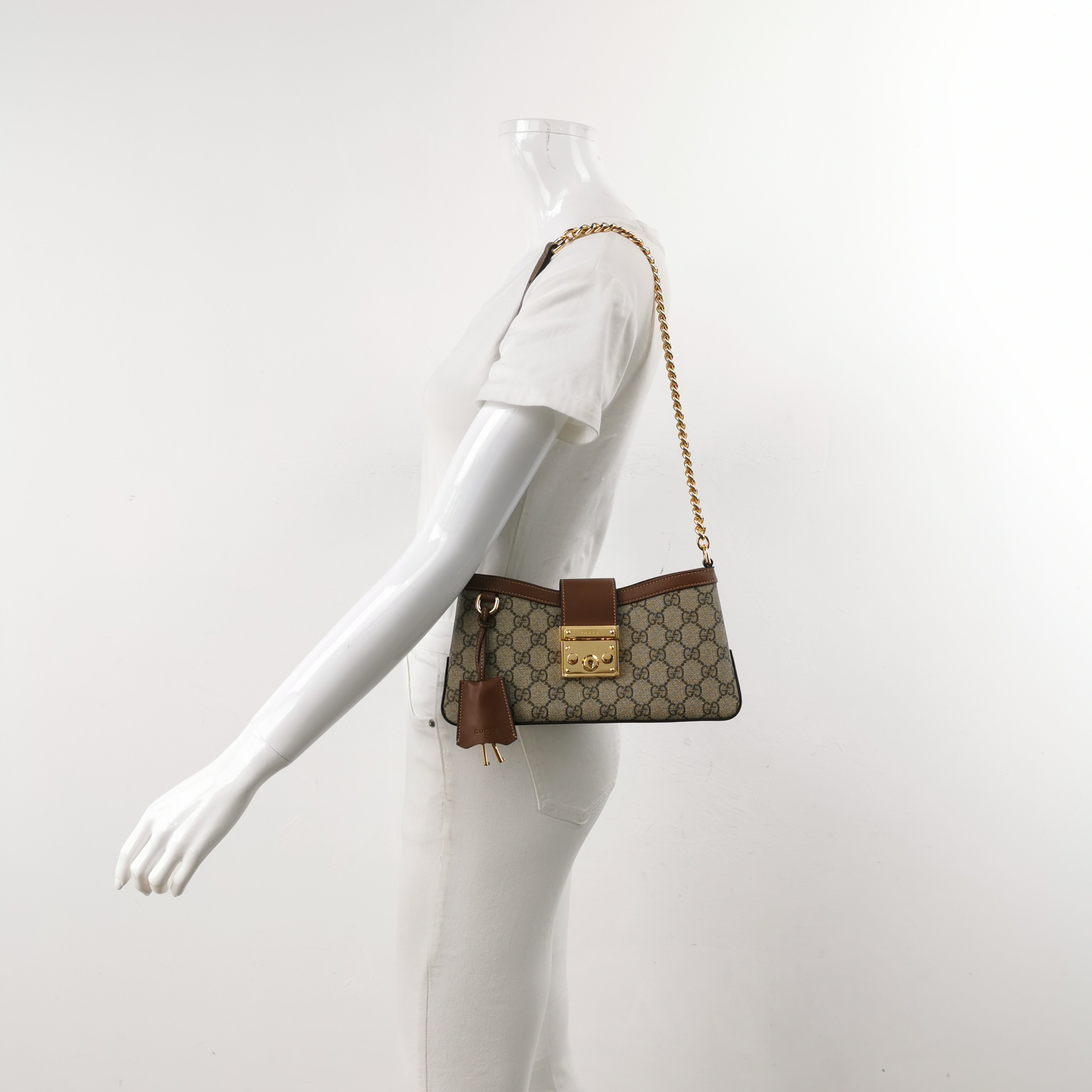 Gucci Padlock Chain Shoulder Bag GG Coated Canvas and Leather Small — alternate view