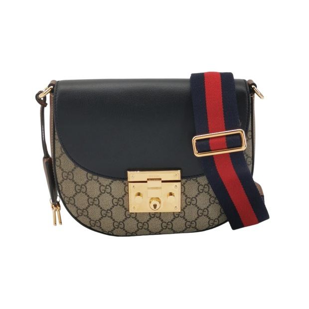 Gucci Padlock Saddle Shoulder Bag GG Coated Canvas and Leather Medium — pre-owned, Vierlot