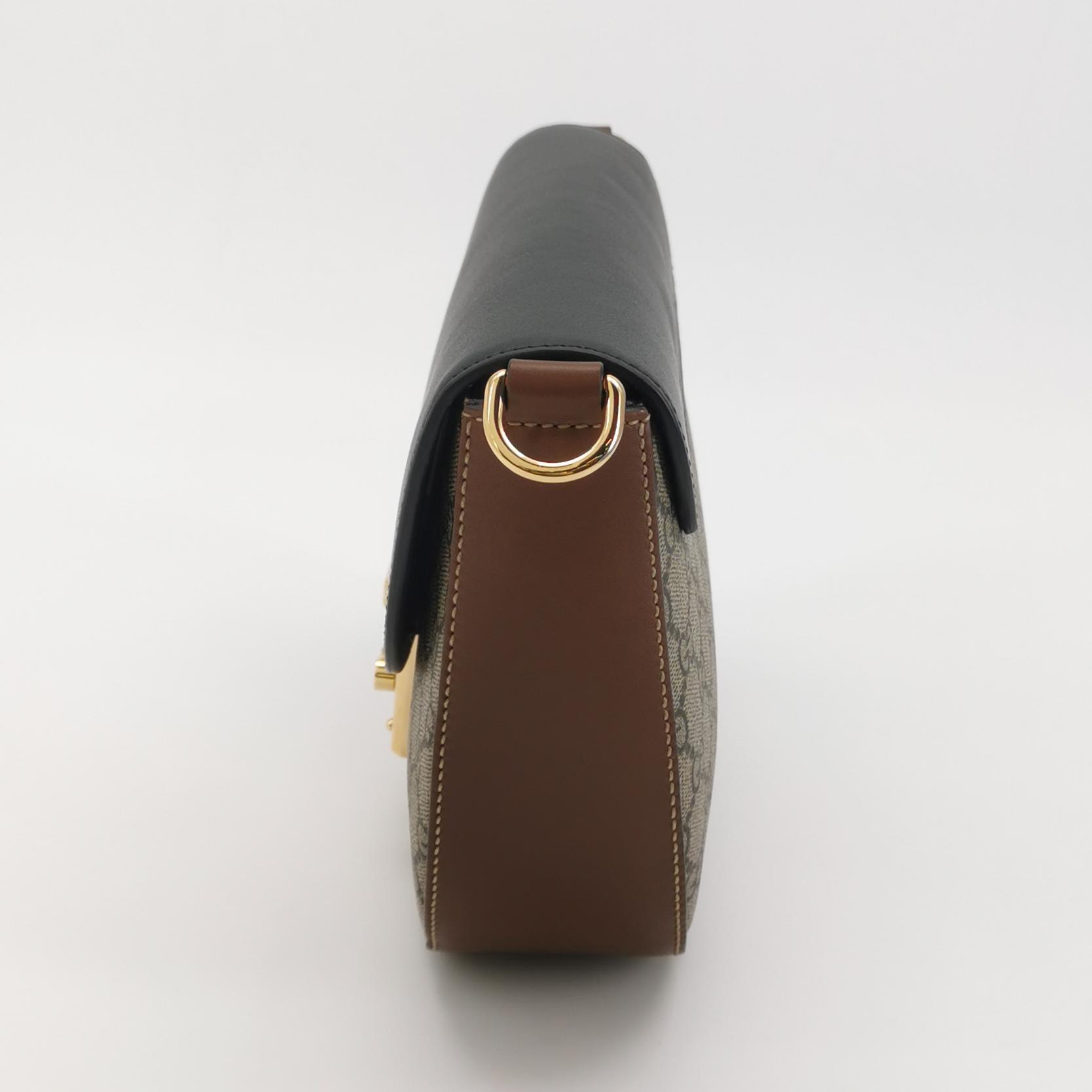 Gucci Padlock Saddle Shoulder Bag GG Coated Canvas and Leather Medium — photo 5 of 14